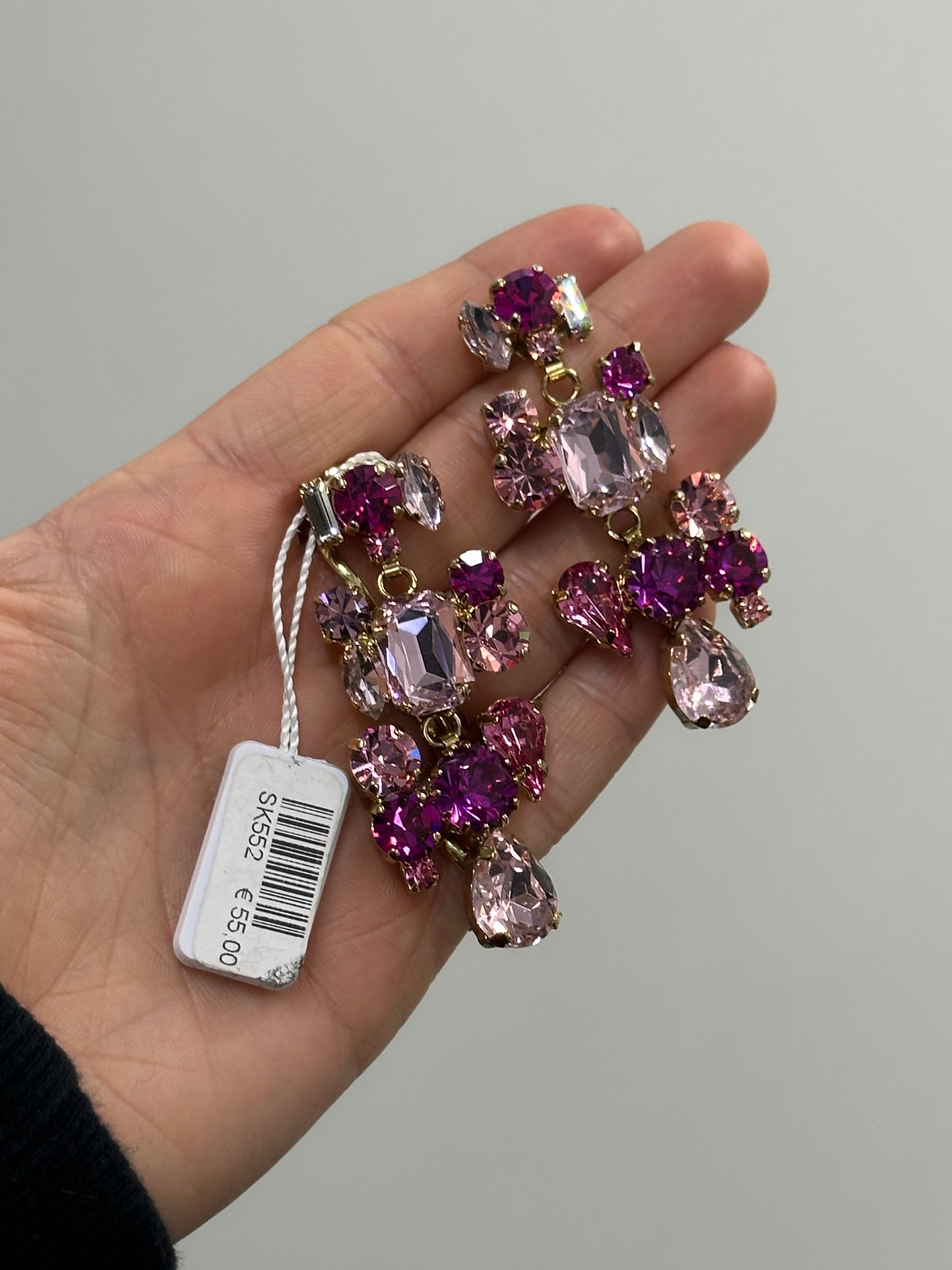 ORECCHINI SAKI CON PIETRE ROSA