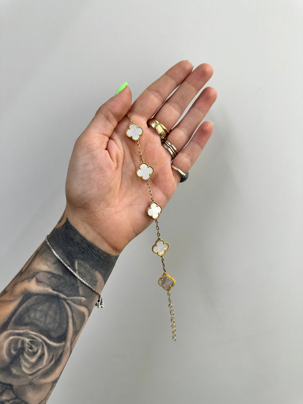BRACCIALE QUADRIFOGLIO BIANCO