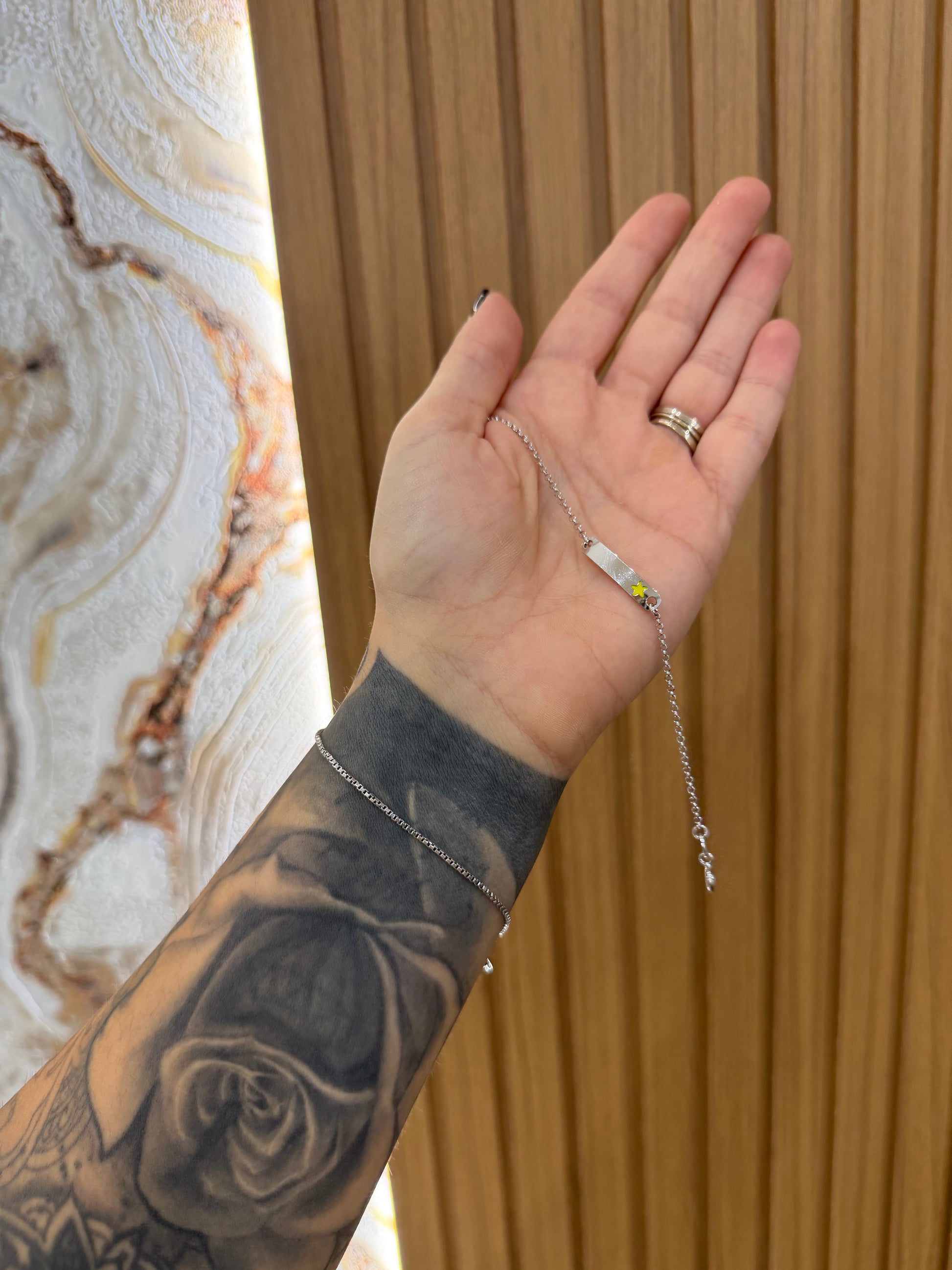 BRACCIALE BATTESIMALE CON STELLA ARGENTO