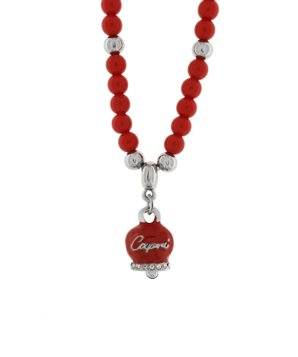 COLLANA AMO CAPRI PERLINE ROSSE