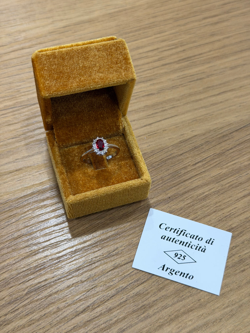 ANELLO KATE ROSSO ARGENTO 925