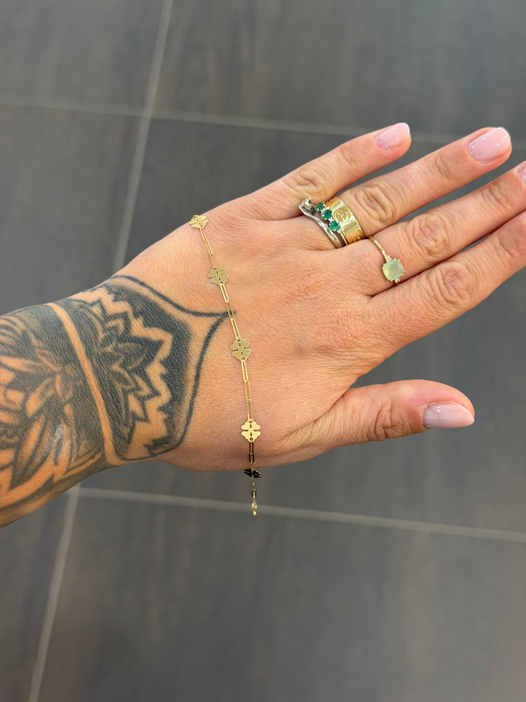 BRACCIALE ORO 18KT QUADRIFOGLI