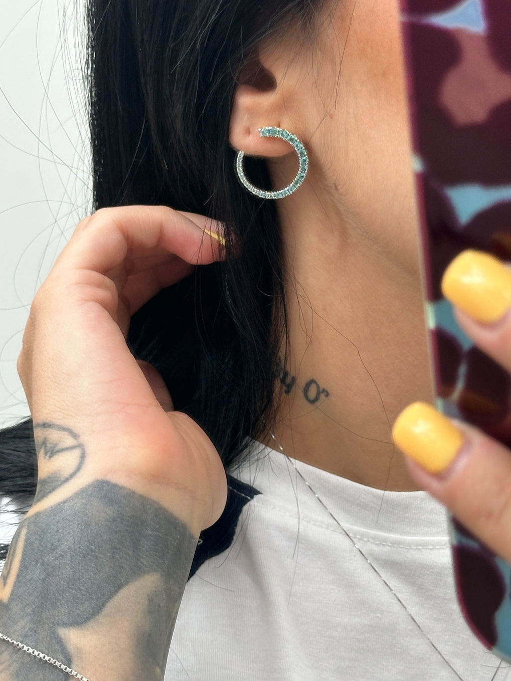 ORECCHINI LUNA ZIRCONI PARAIBA LAURA P