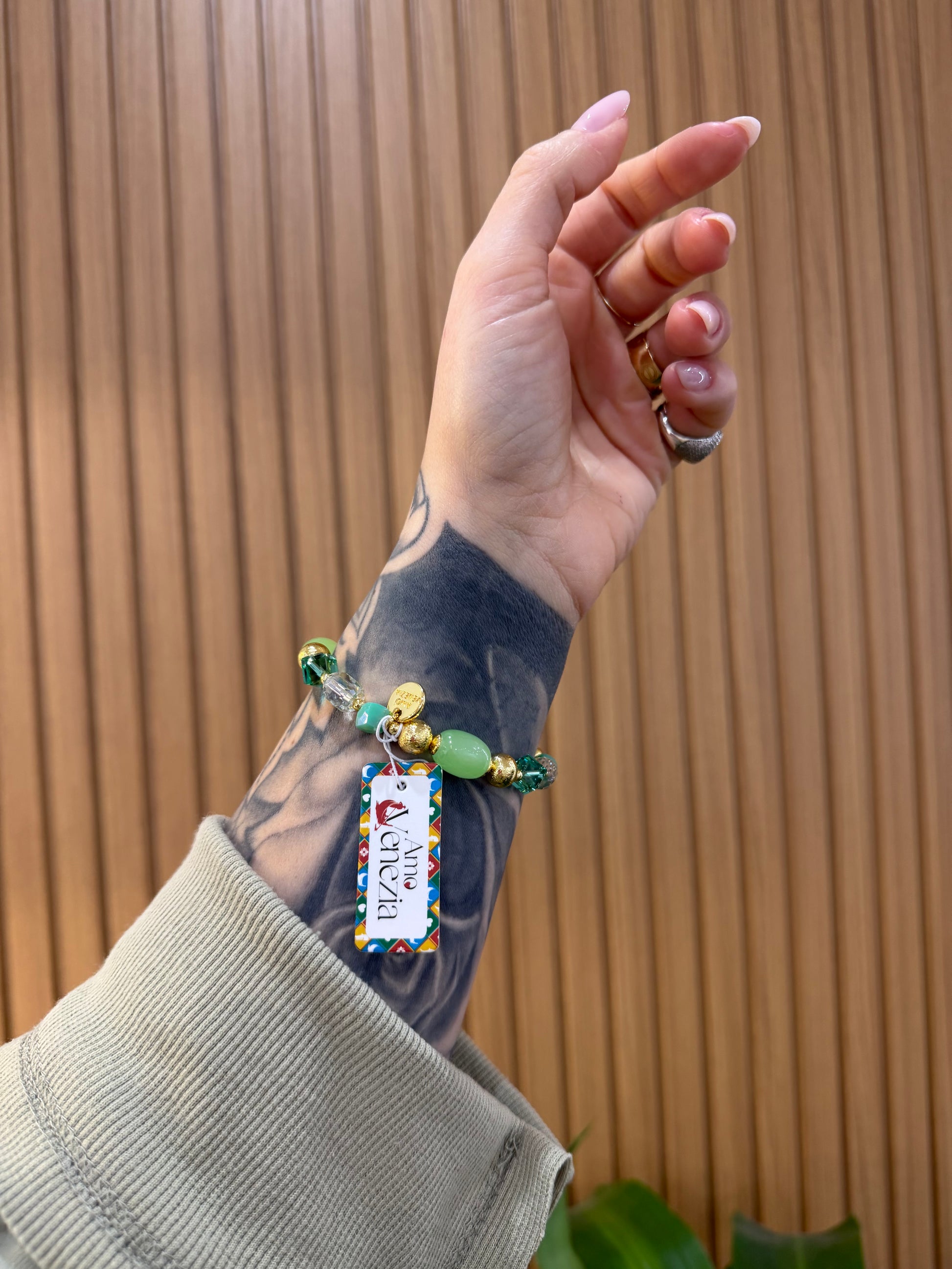 BRACCIALE AMO VENEZIA CRISTALLI VERDI