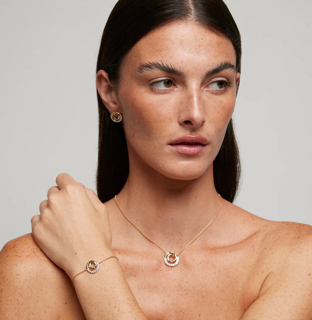 ORECCHINI IN ARGENTO DORATO CON ZIRCONI