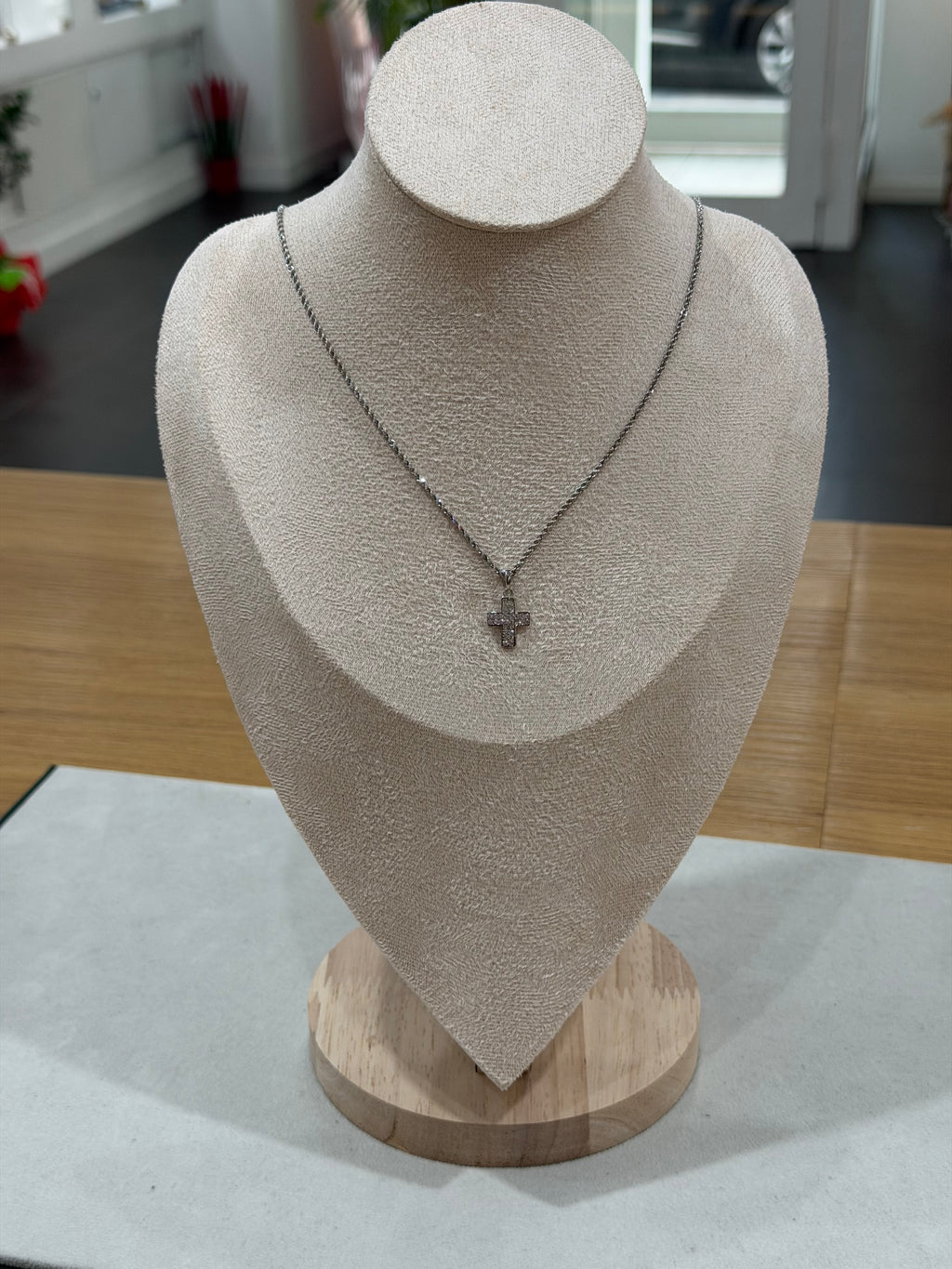 COLLANA ORO 18KT CON CROCE ZIRCONATA