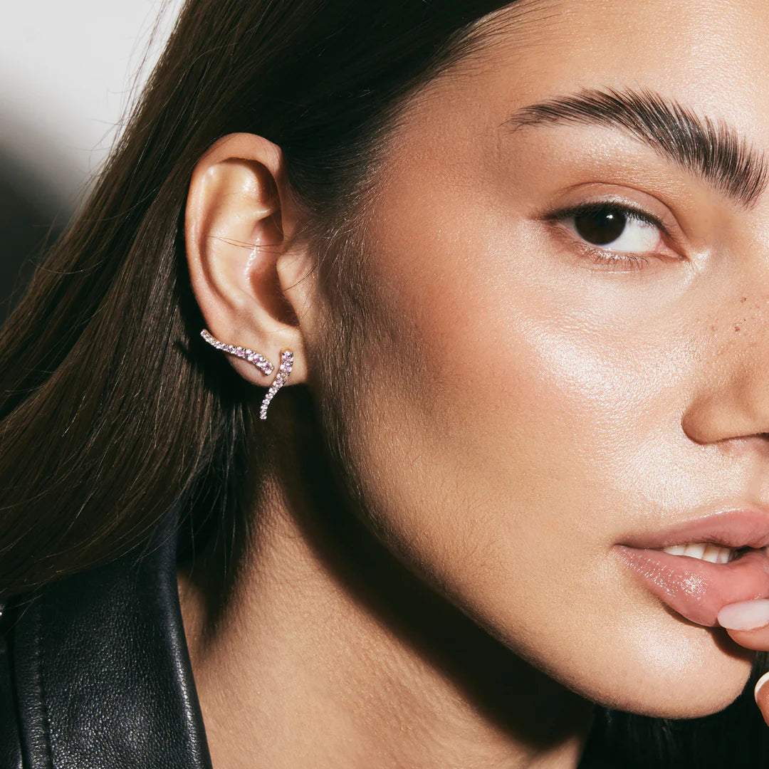 ORECCHINI ONDA ZIRCONI RODOLITE LAURA P