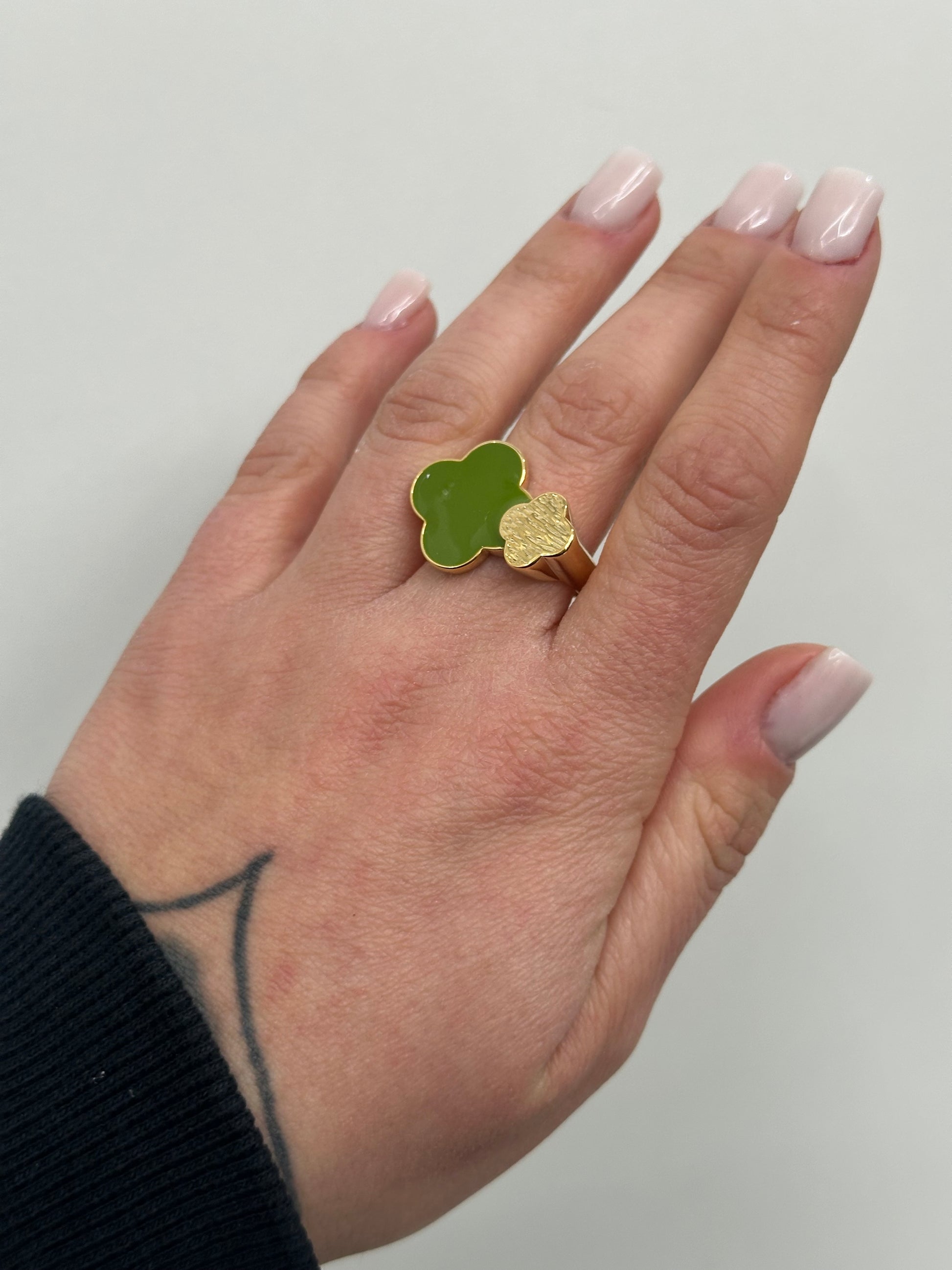 ANELLO DOPPIO QUADRIFOGLIO