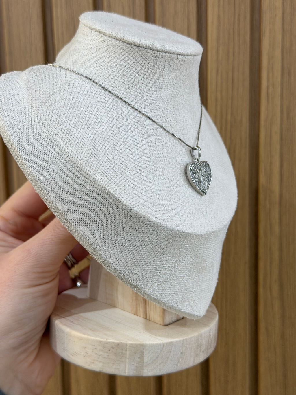 COLLANA MADONNINA HEART ARGENTO 925