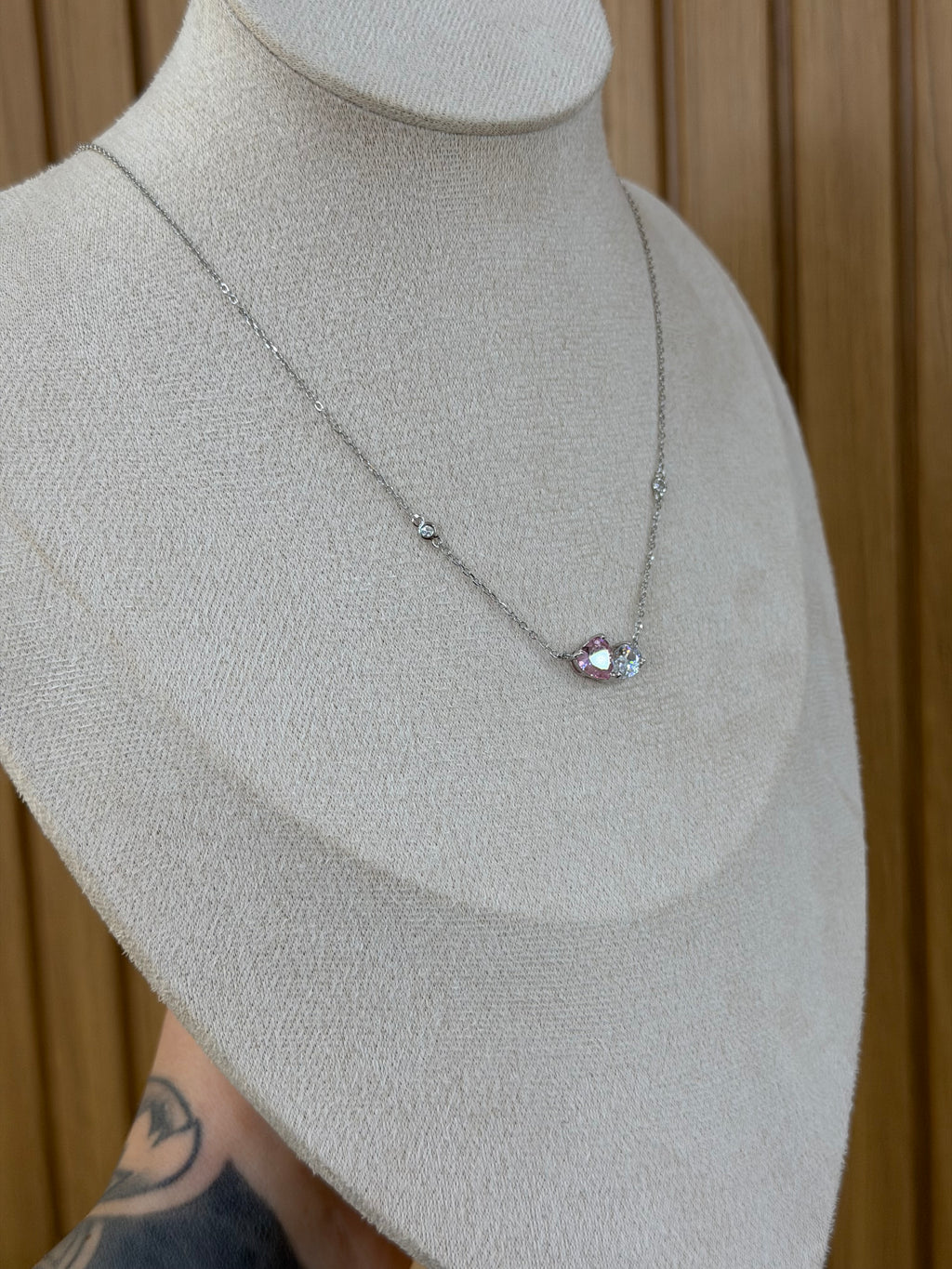 COLLANA GOCCIA E CUORE ARGENTO 925