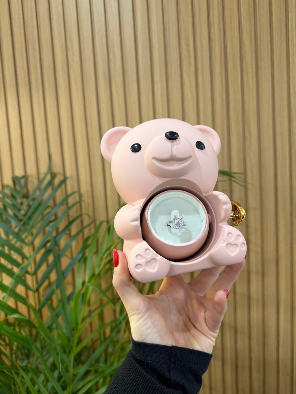 BOX TEDDY ROSA CON ANELLO CHIC ARGENTO 925