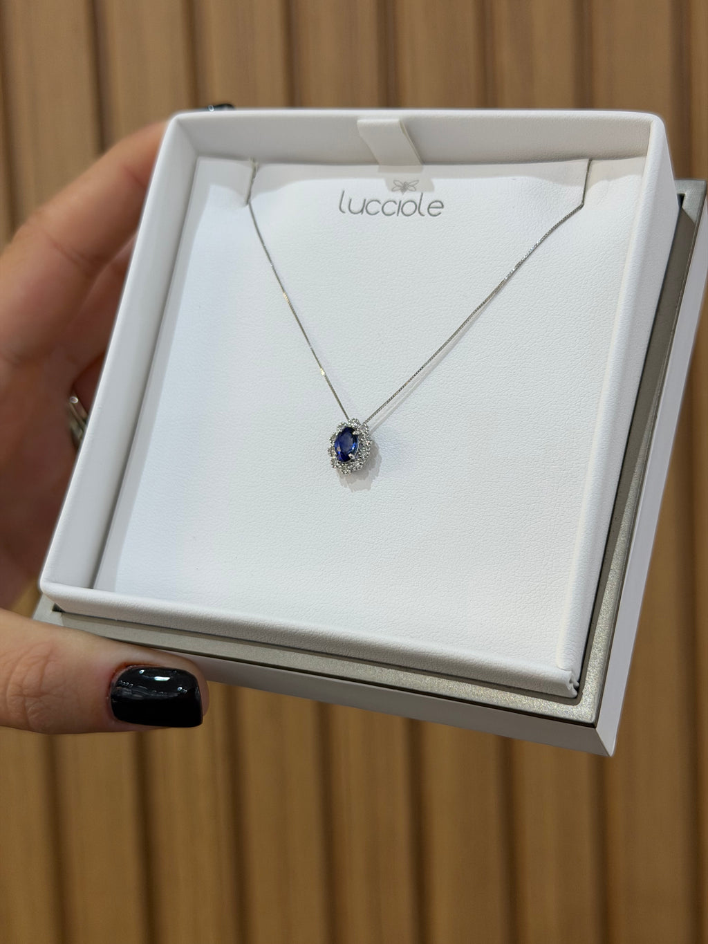 COLLANA KATE ORO 18KT CON DIAMANTI E ZAFFIRO