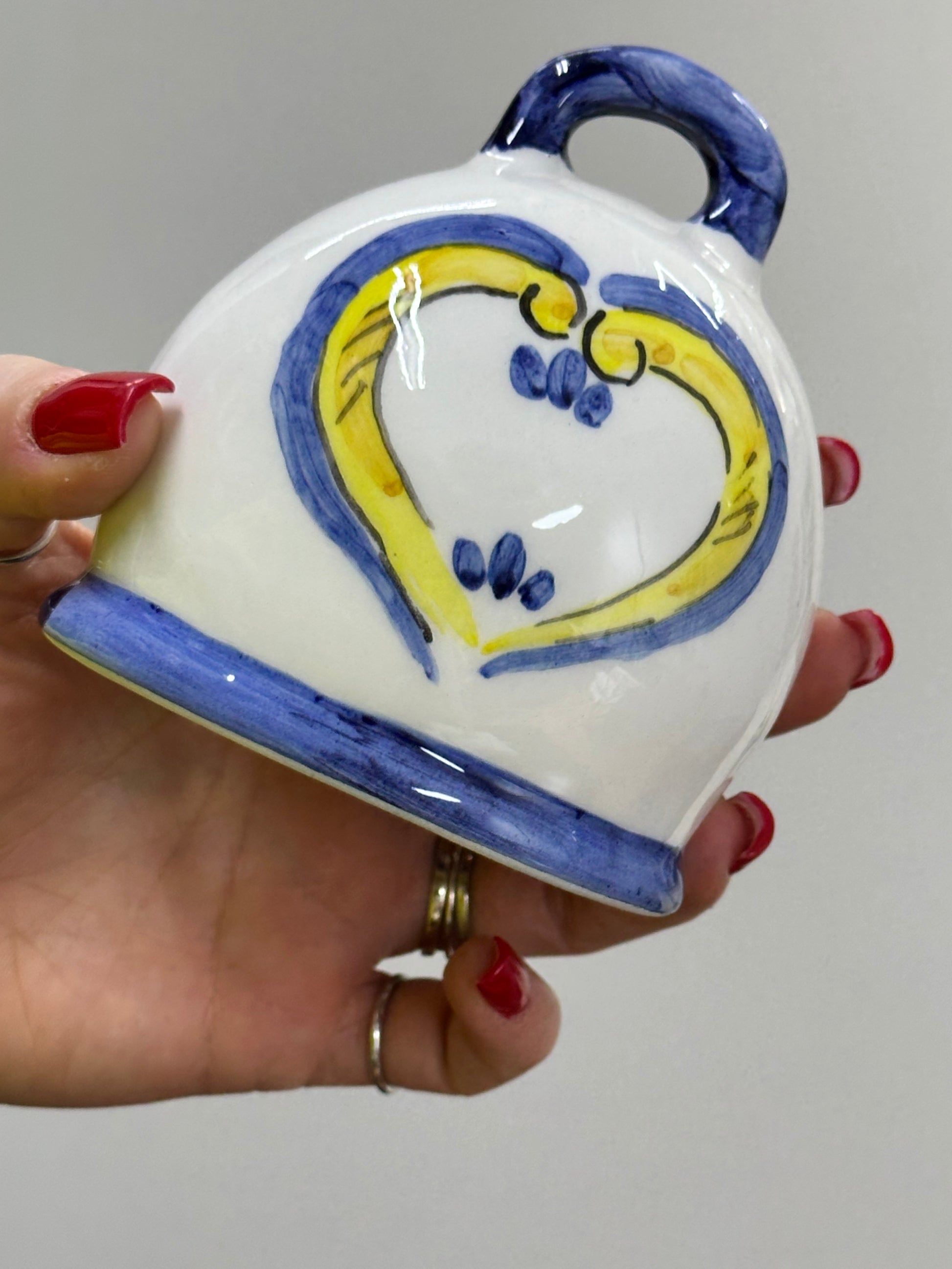 CAMPANELLA DI CERAMICA DI CAPODIMONTE CON DECORI