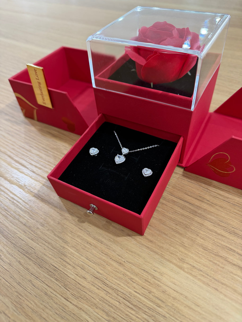 BOX LOVE CON COMPLETO DOPPIO CUORE ARGENTO 925