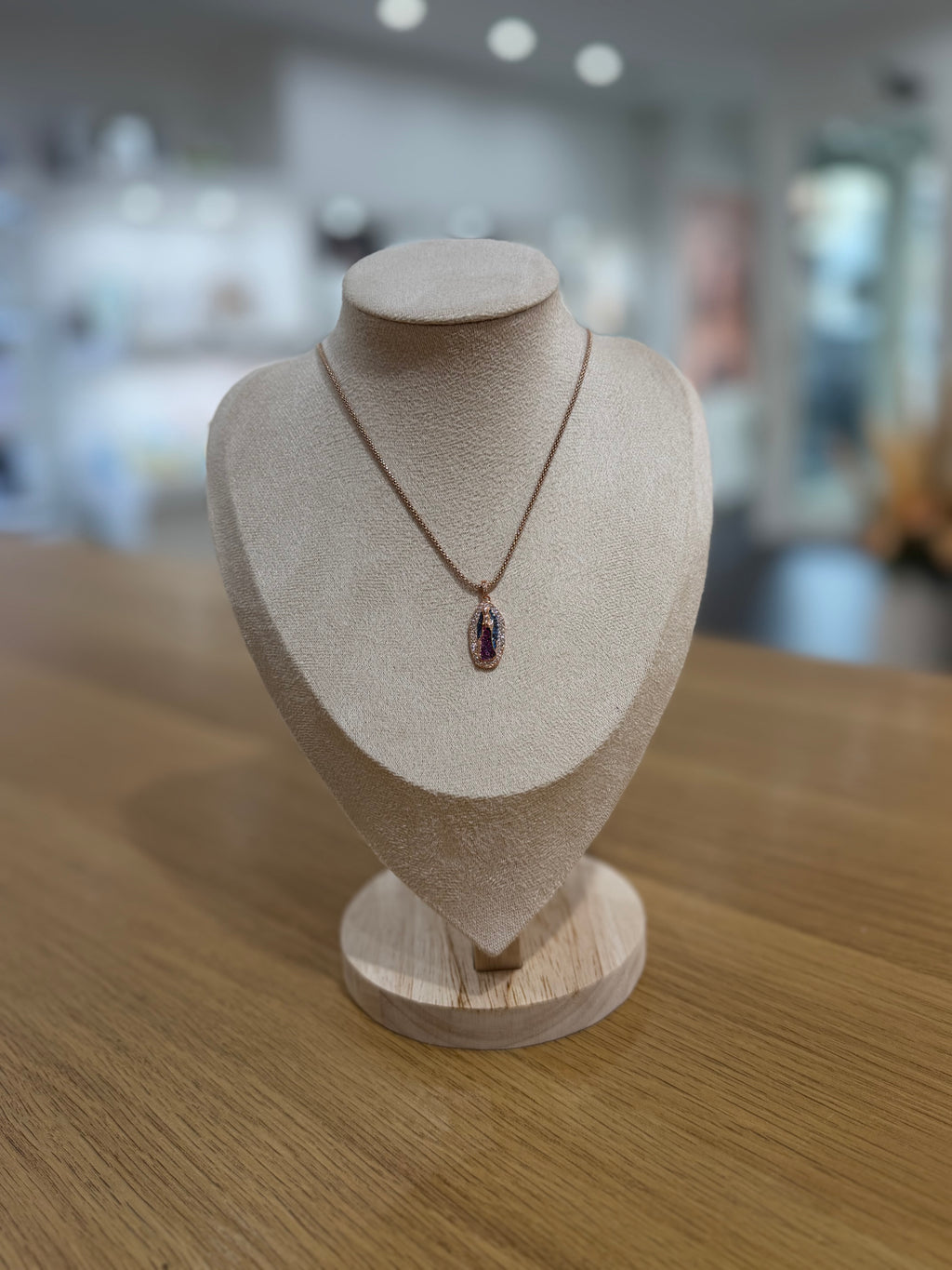 COLLANA MADONNA DI GUADALUPE ROSE GOLD ARGENTO 925
