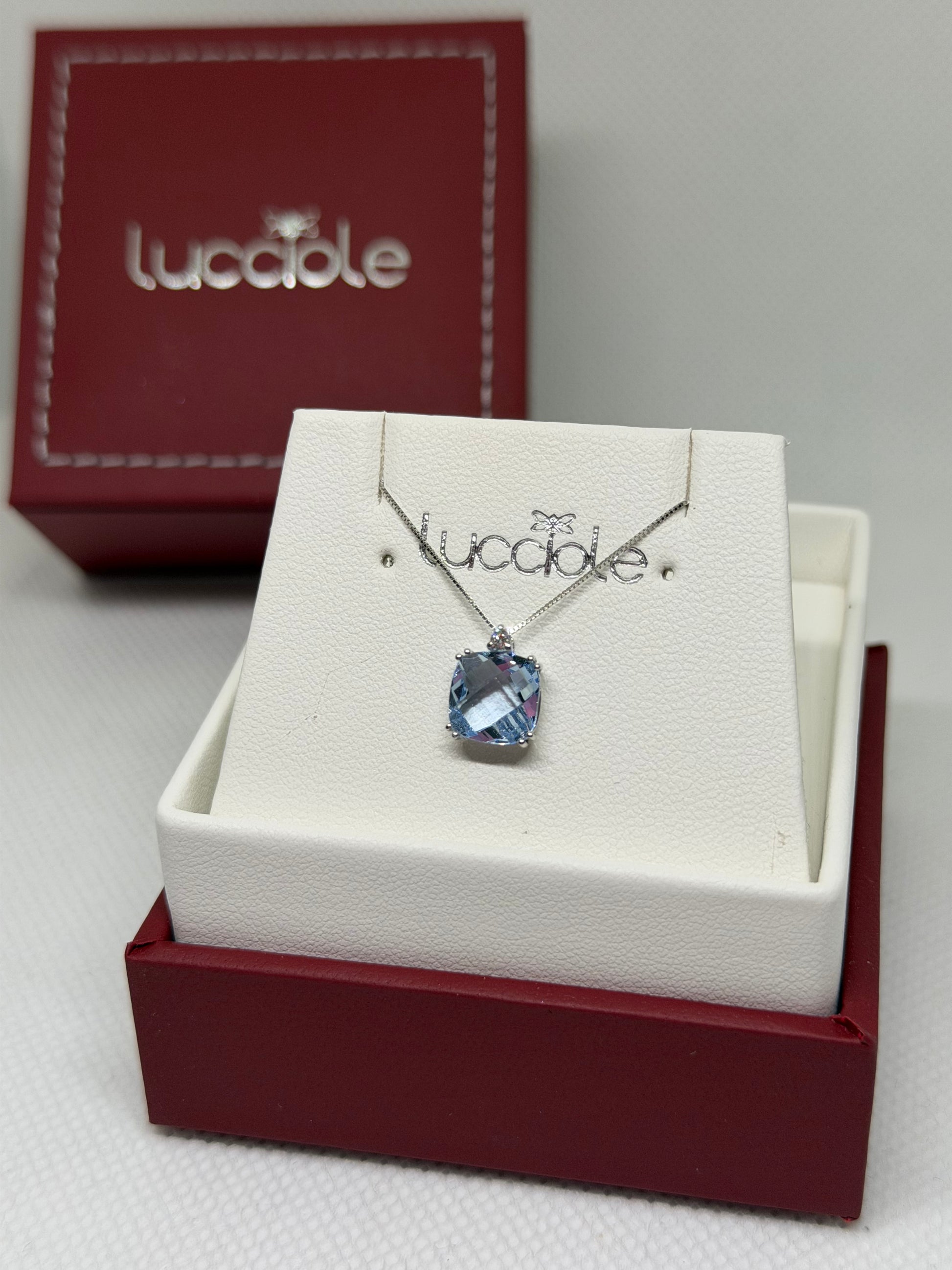 COLLANA ORO 9 CARATI CON TOPAZIO E DIAMANTINO LUCCIOLE