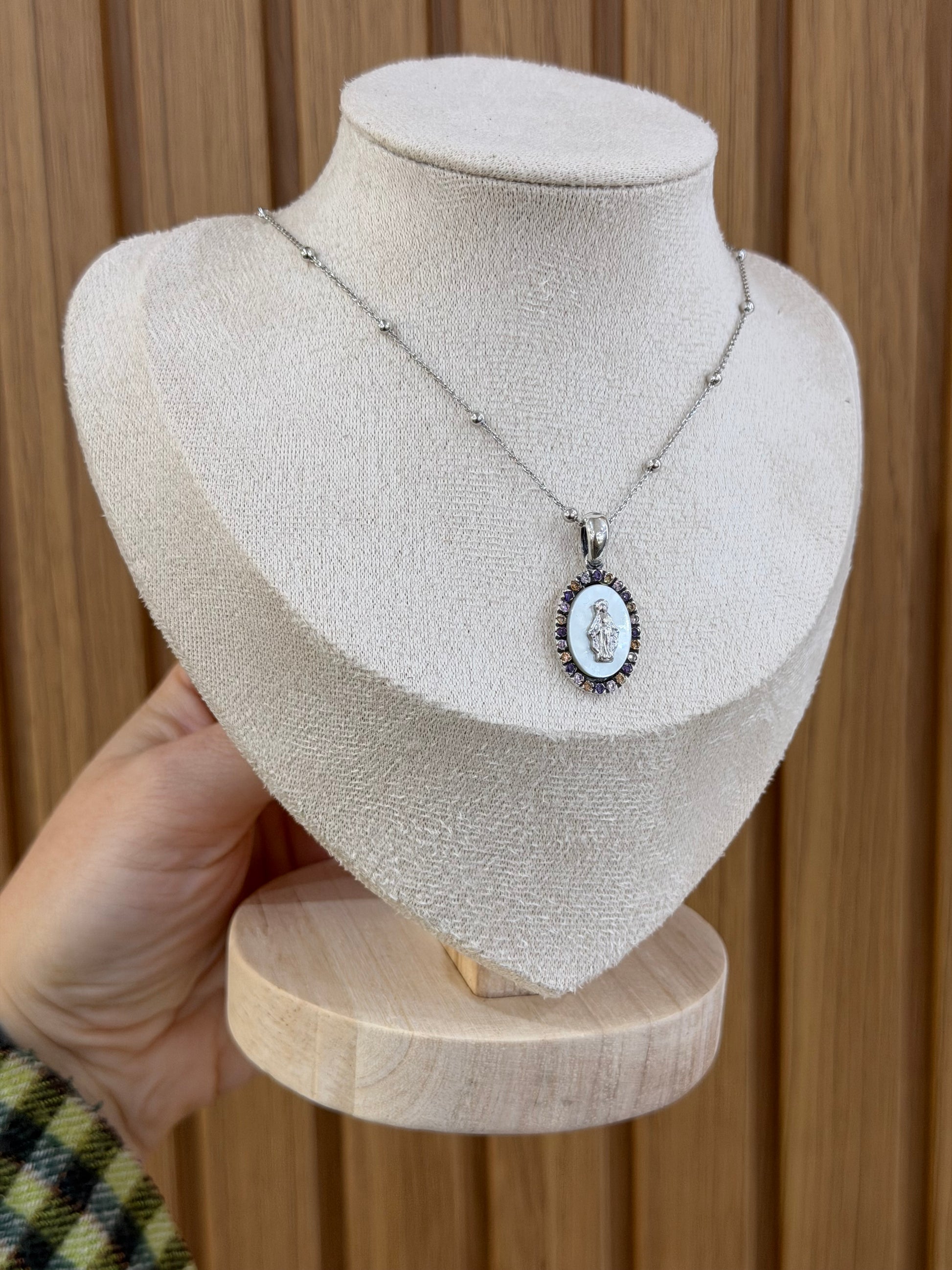 COLLANA MADONNINA MADREPERLA ARGENTO 925