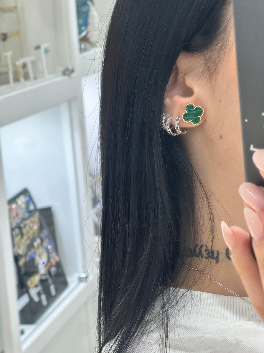 ORECCHINI QUADRIFOGLIO GREEN GRANDE