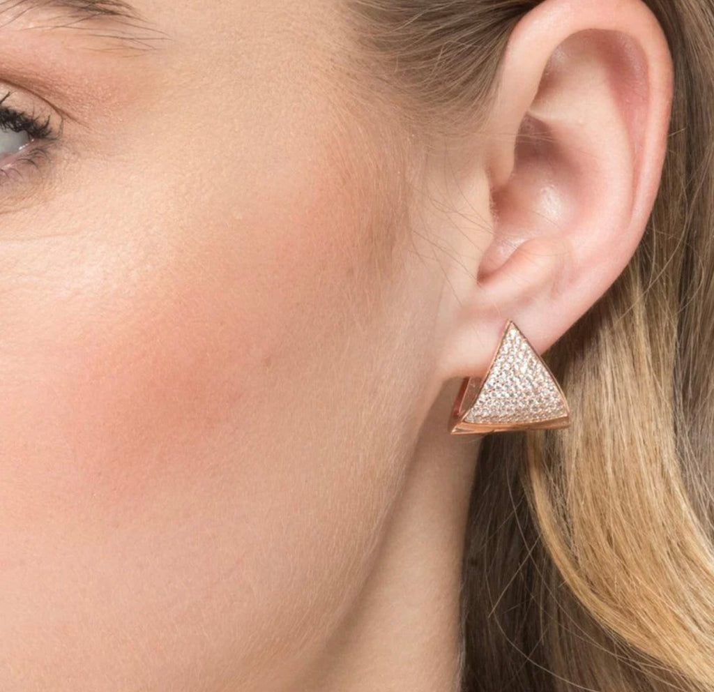 ORECCHINI TRIANGOLO ARGENTO ROSATO SOGNI