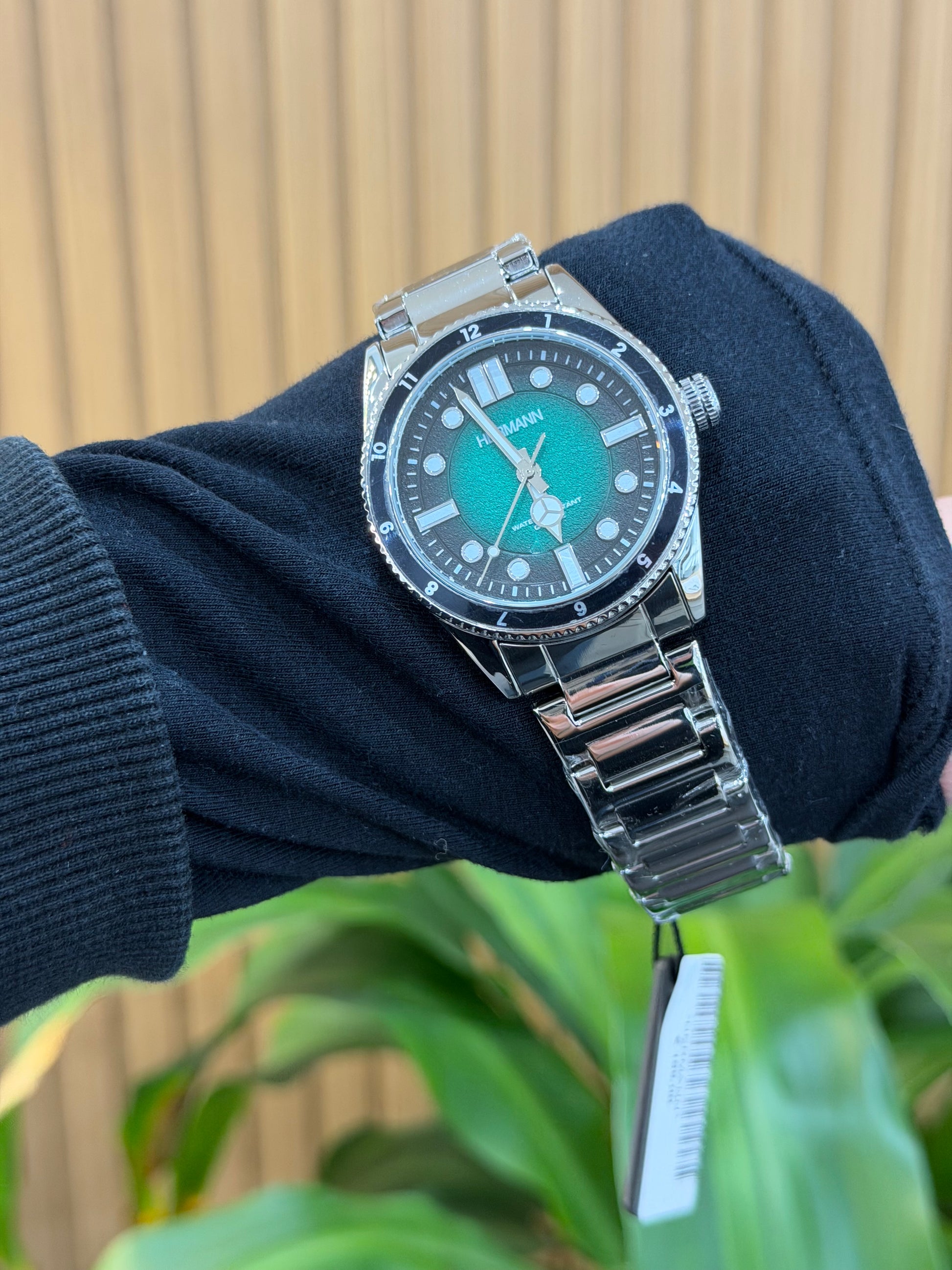 OROLOGIO HERMANN GHIERA NERA QUADRANTE VERDE