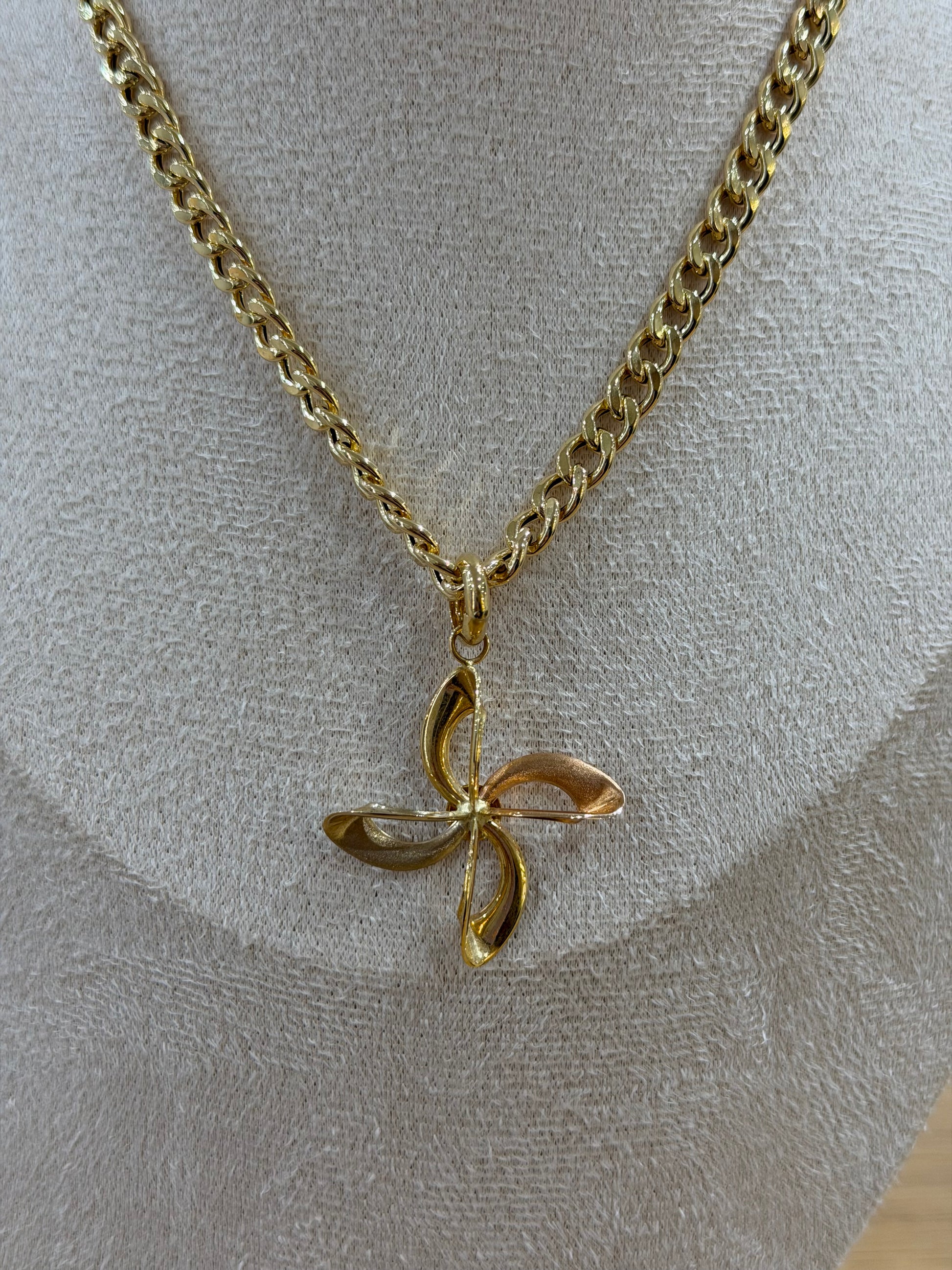 COLLANA GRUMETTA ORO 18KT CON FIORE