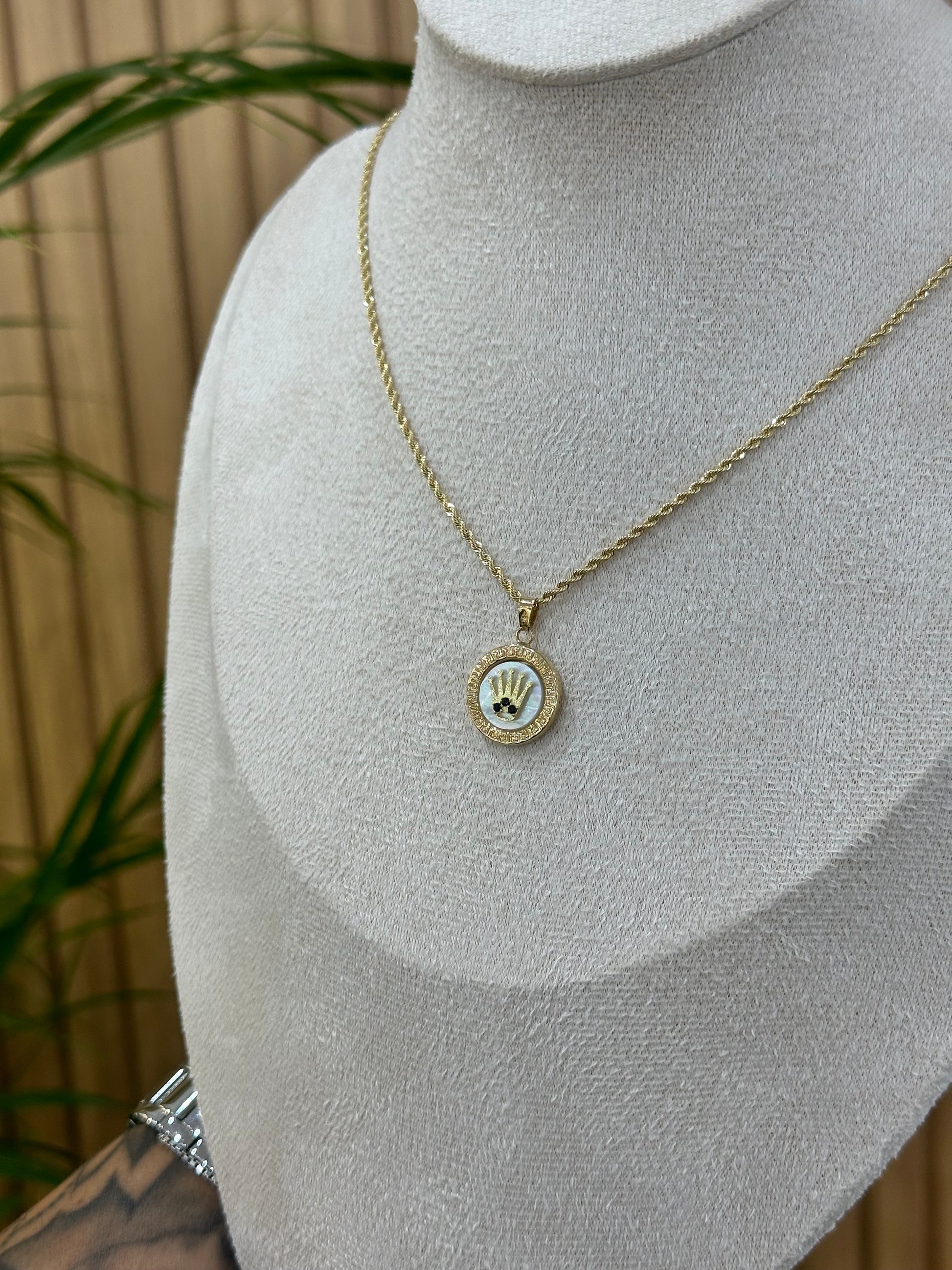 COLLANA LASER ORO 18KT CON CIONDOLO CROWN