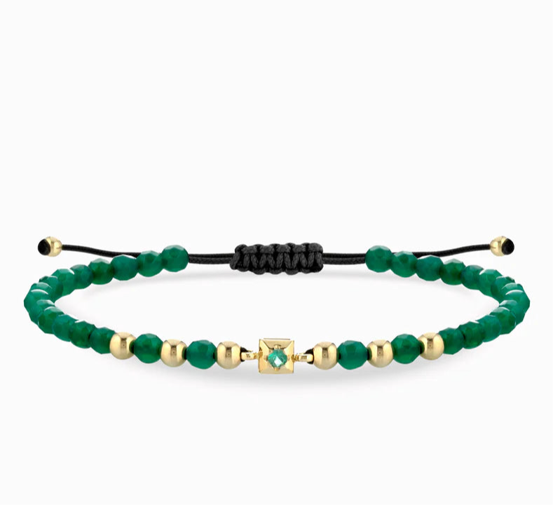 BRACCIALE LACCIO CON EMATITE VERDE DALU'