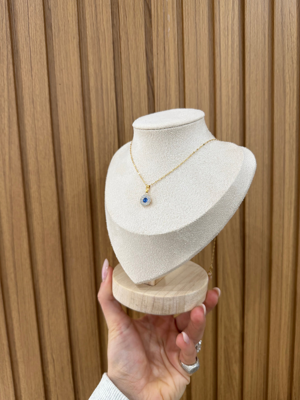 COLLANA ORO 18KT CON CIONDOLO BLUE
