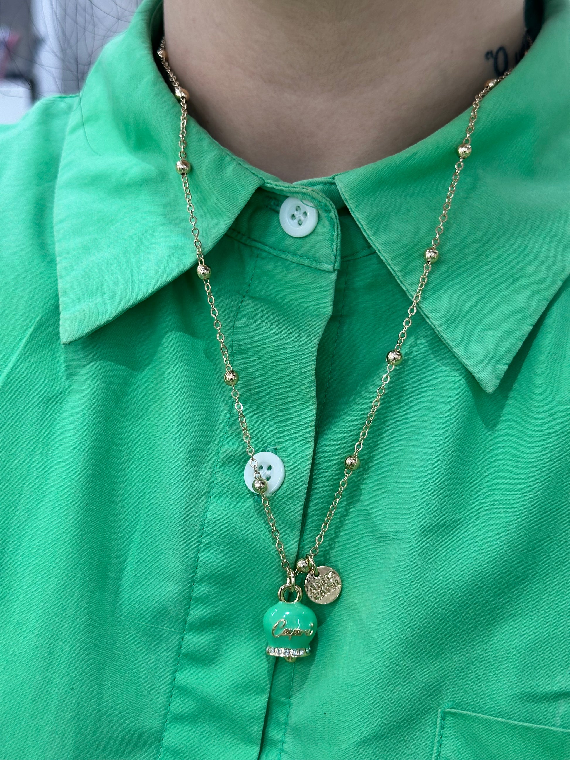COLLANA AMO CAPRI CAMPANELLA VERDE