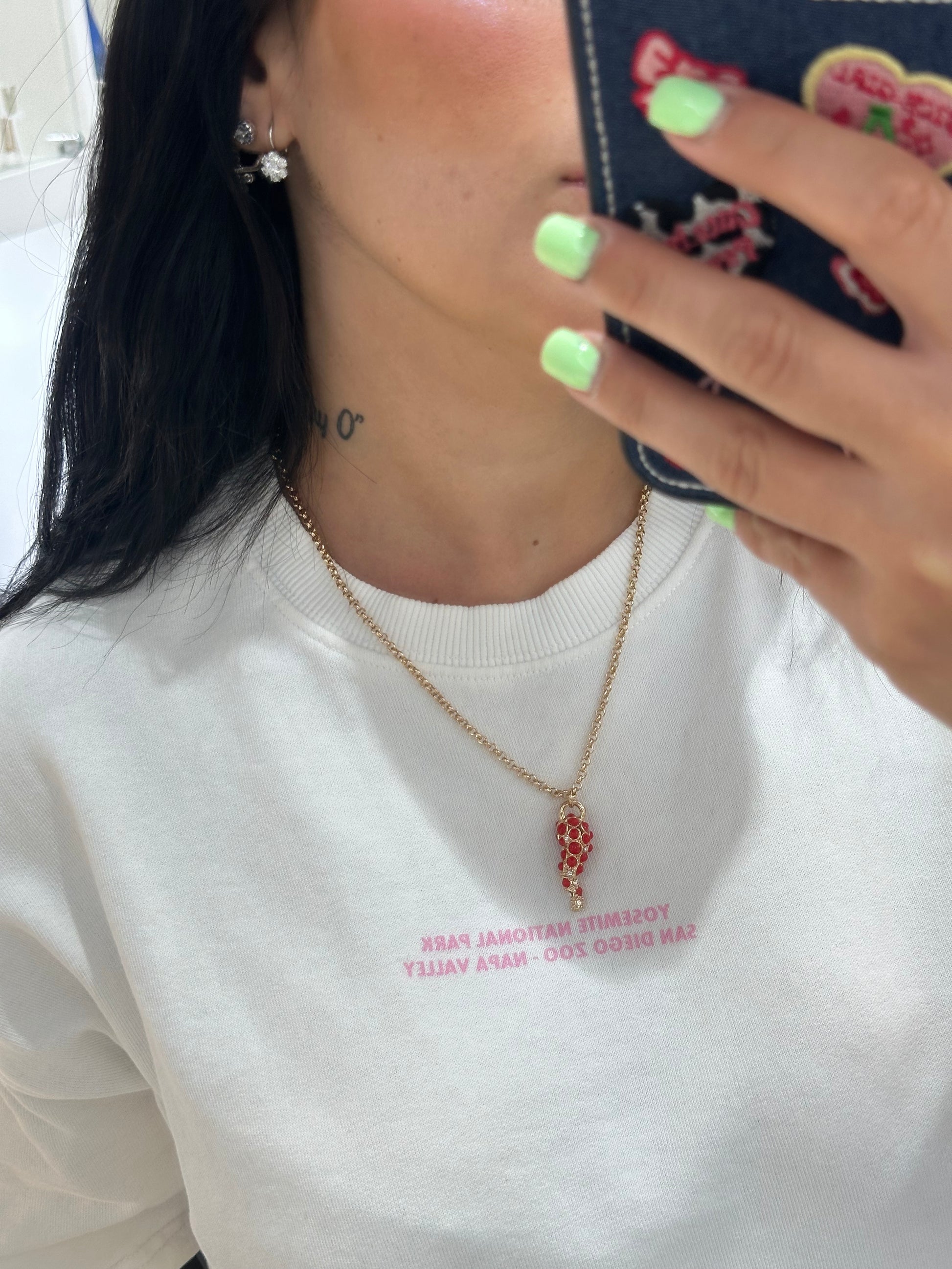 COLLANA AMO NAPOLI CORNO ZIRCONATO