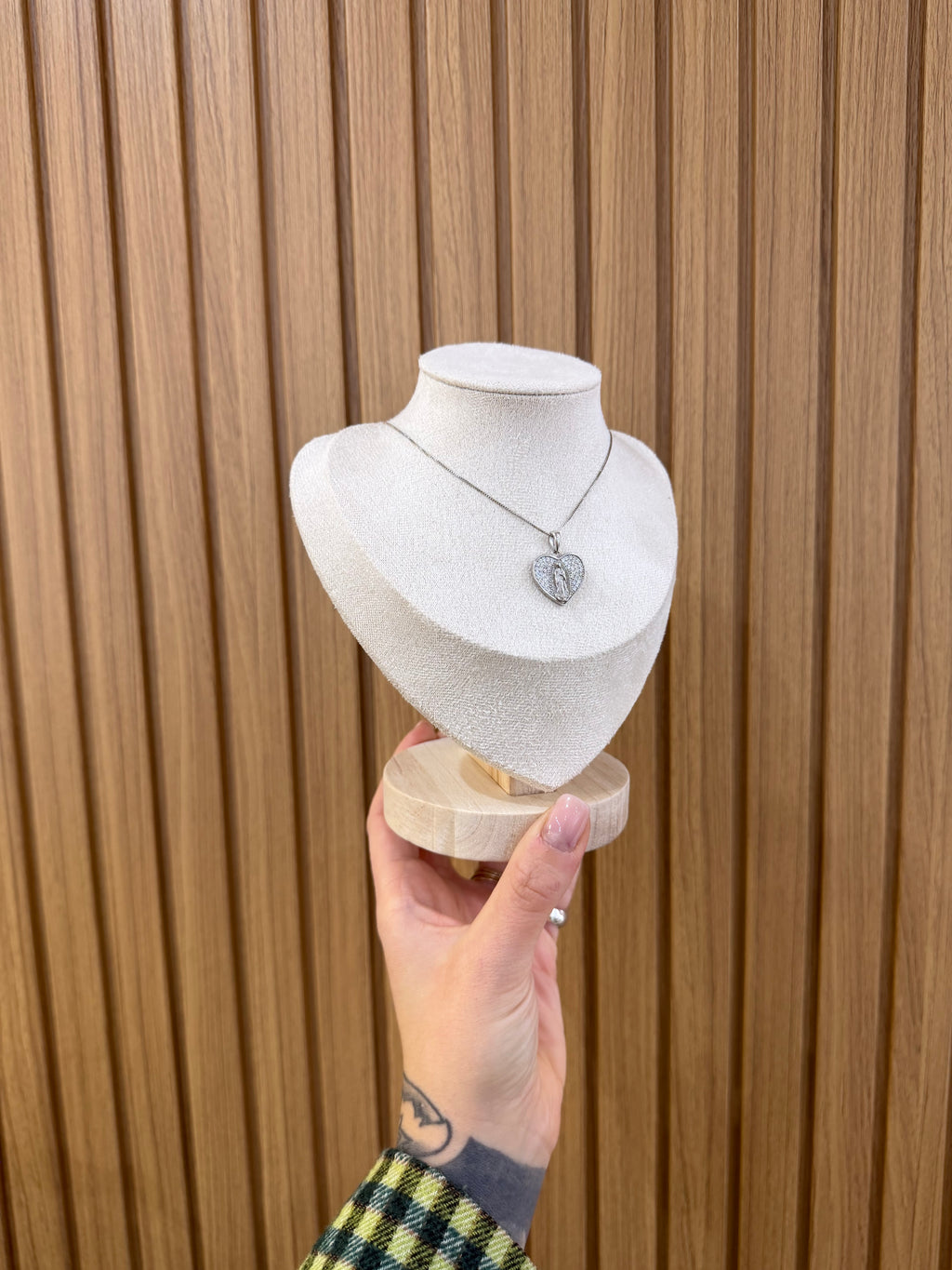 COLLANA MADONNINA HEART ARGENTO 925