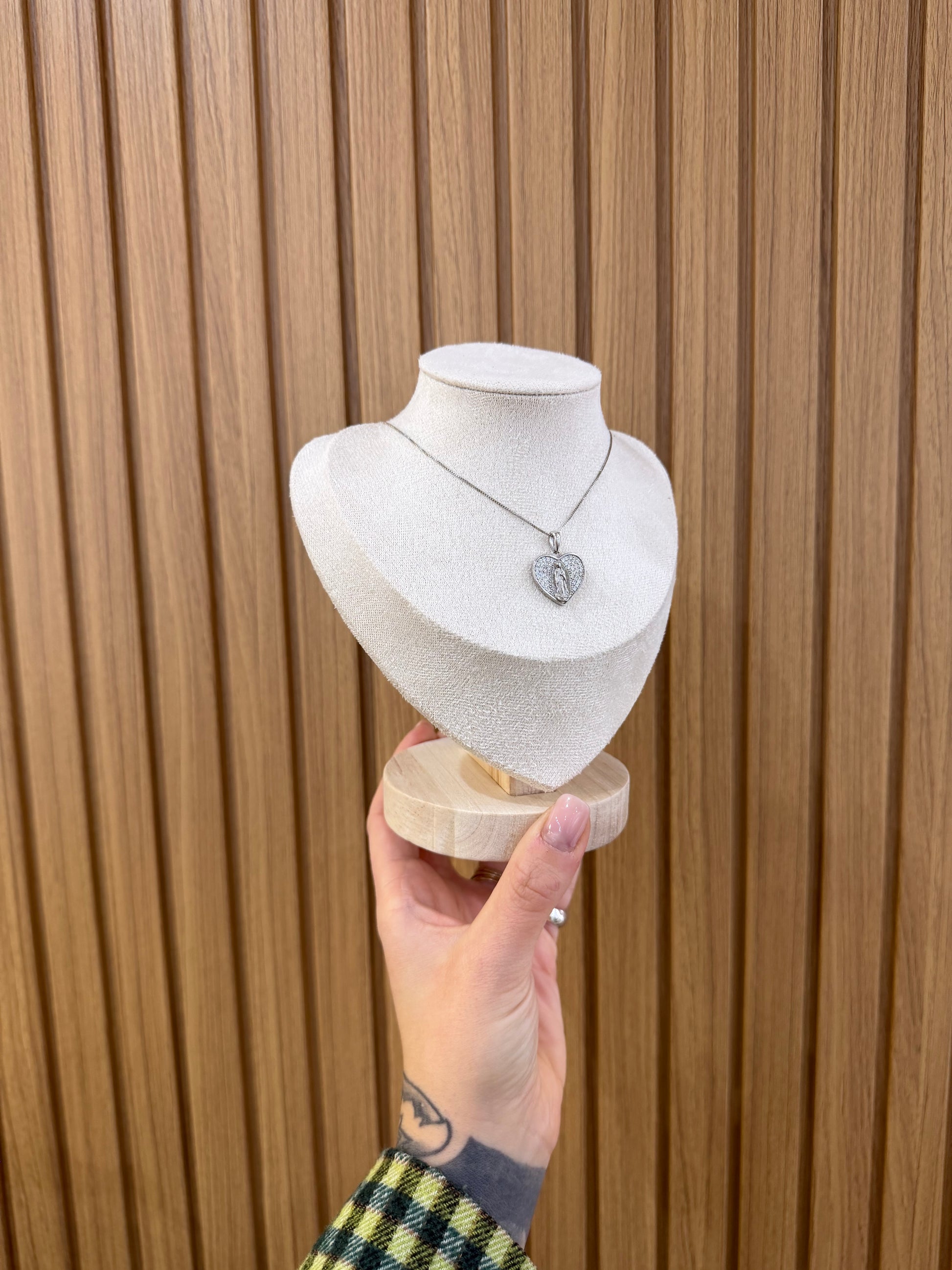 COLLANA MADONNINA HEART ARGENTO 925