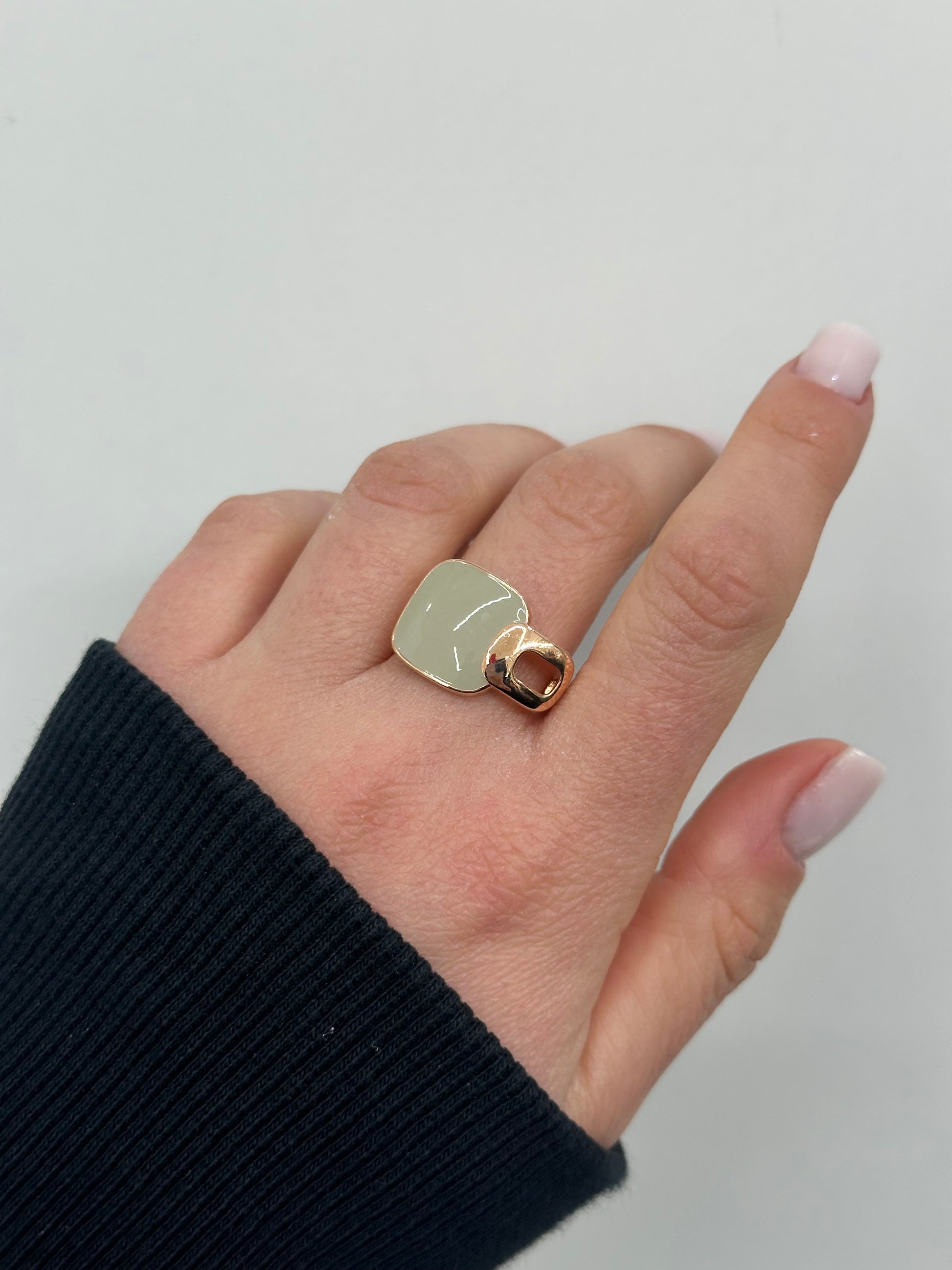ANELLO SQUARE SMALTATO