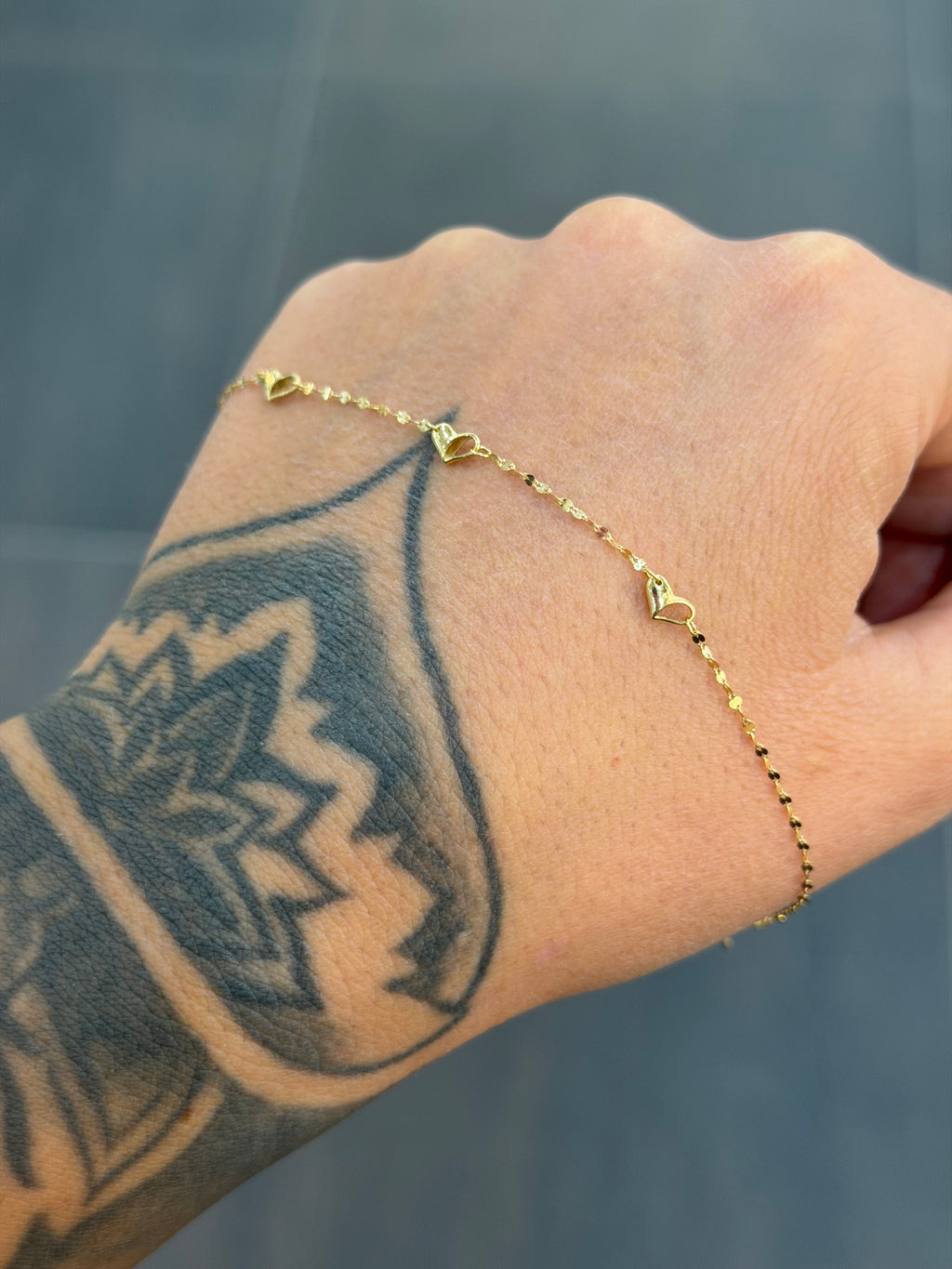 BRACCIALE ORO 18KT MINI CUORI