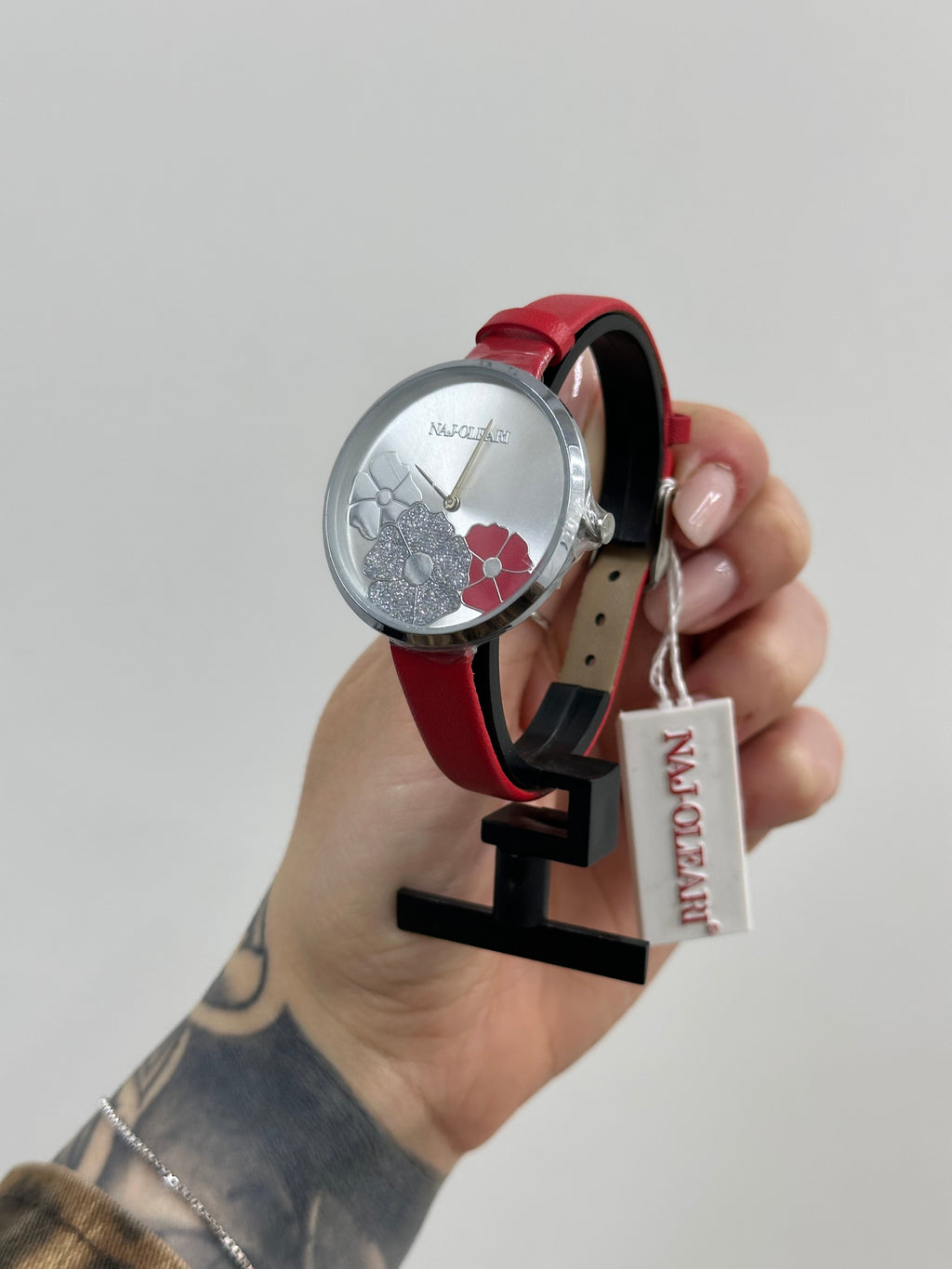 OROLOGIO NAJ-OLEARI CON CINTURINO ROSSO