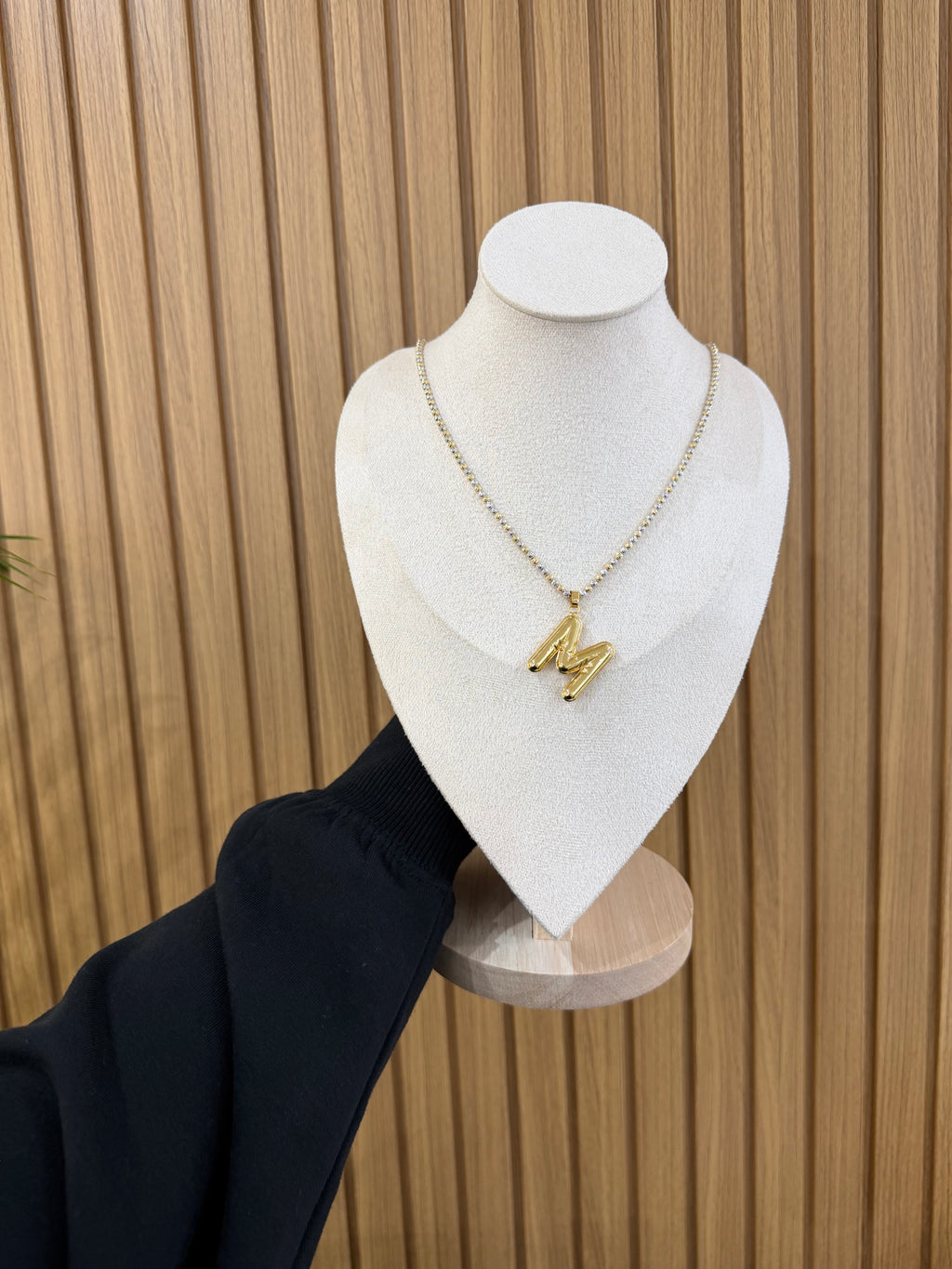 COLLANA MILLE LUCI ORO 18KT CON INIZIALE M ELETTROFORMATA