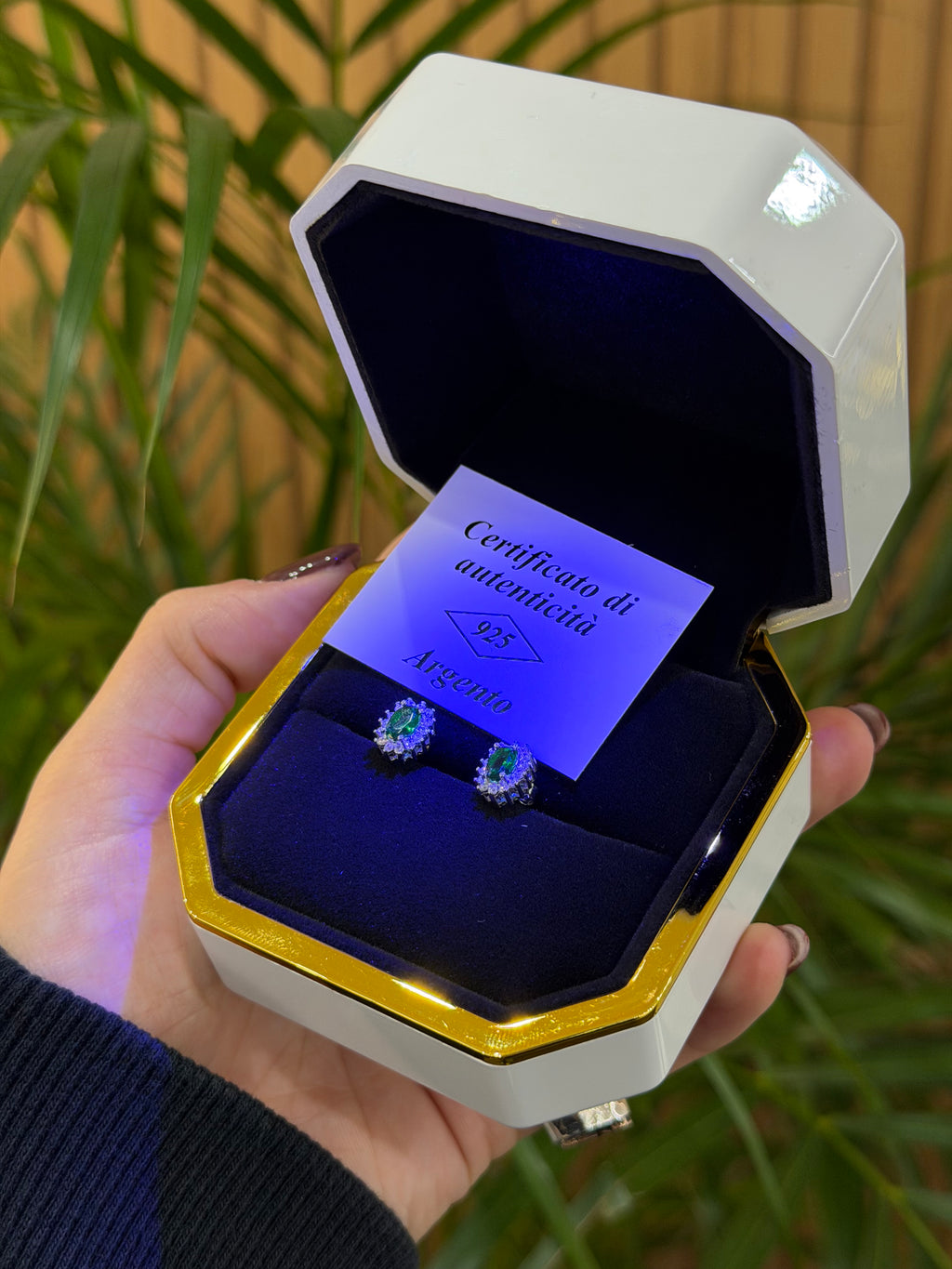 ORECCHINI KATE ARGENTO 925 ZIRCONI VERDI