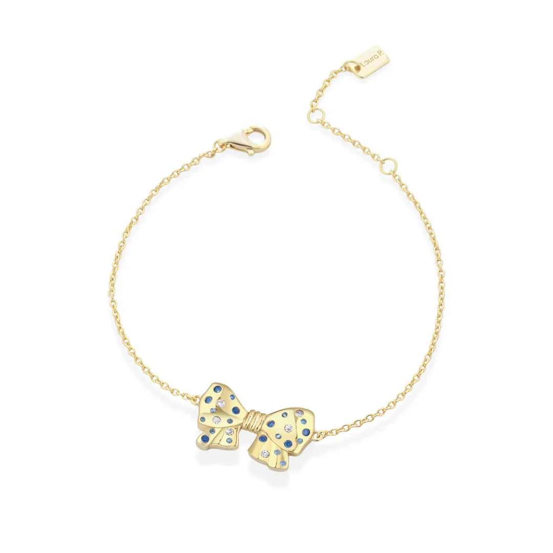 BRACCIALE FIOCCO ZIRCONI AZZURRI LAURA P