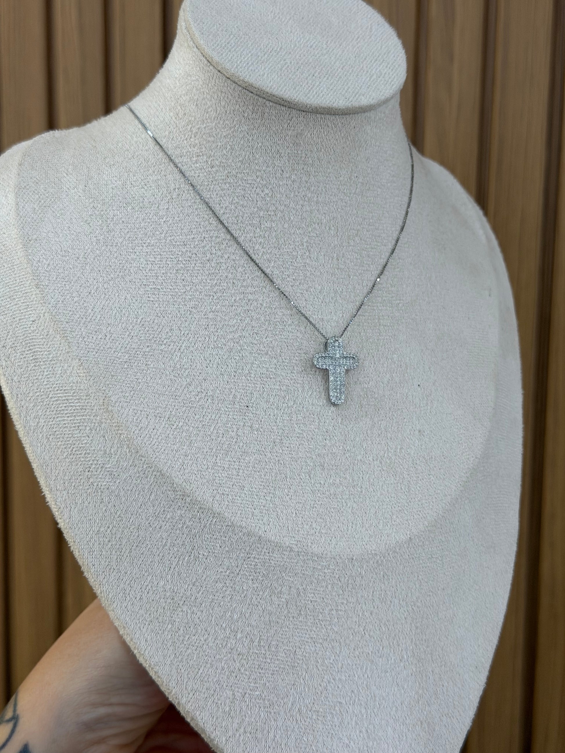 COLLANA ARGENTO 925 CROCE CHIC