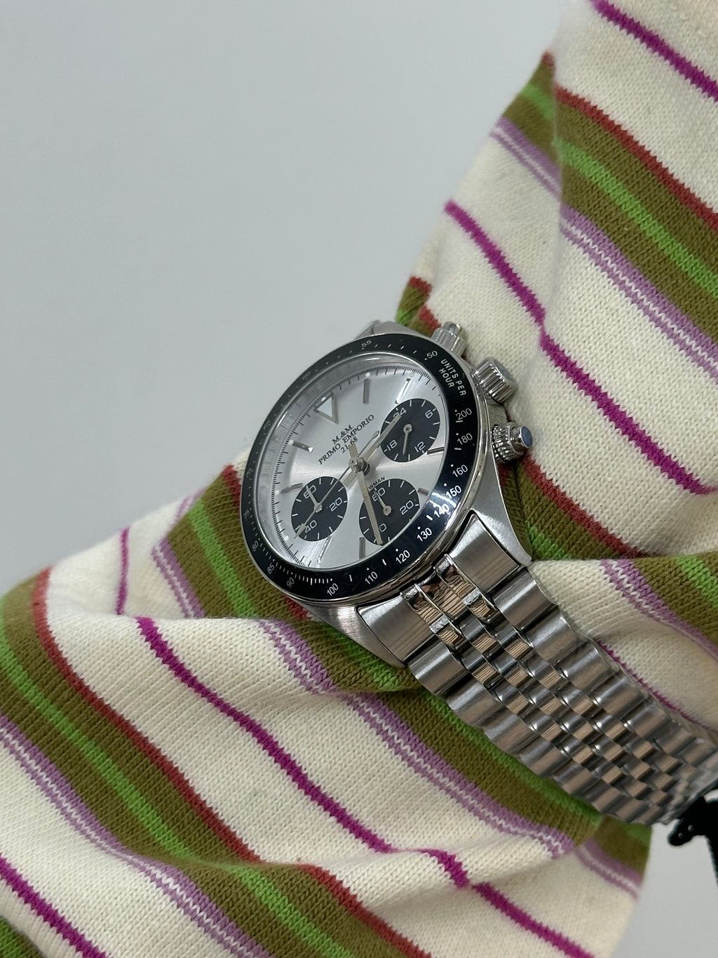 OROLOGIO PRIMO EMPORIO QUADRANTE BIANCO GHIERA NERA