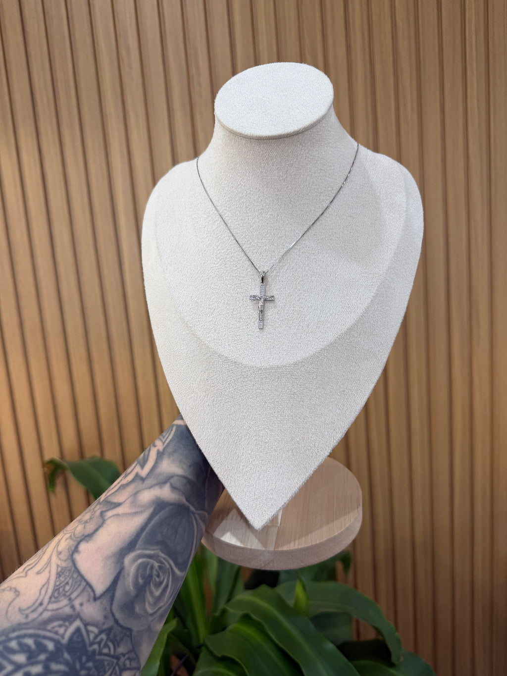 COLLANA CROCE BASIC ZIRCONATA ARGENTO 925