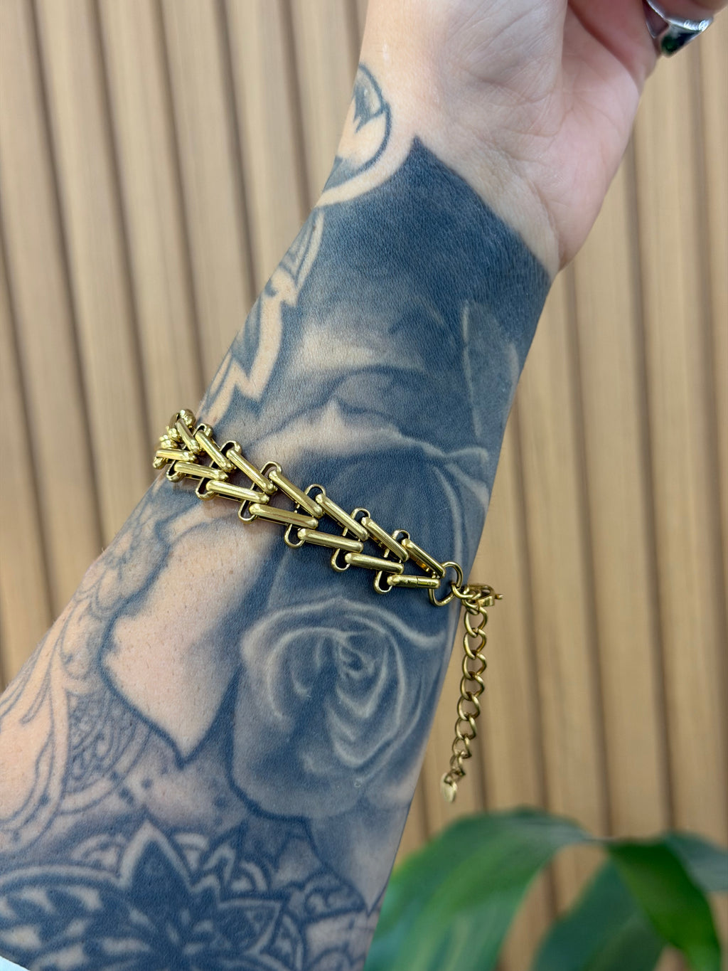 BRACCIALE NOA ACCIAIO CON DORATURA