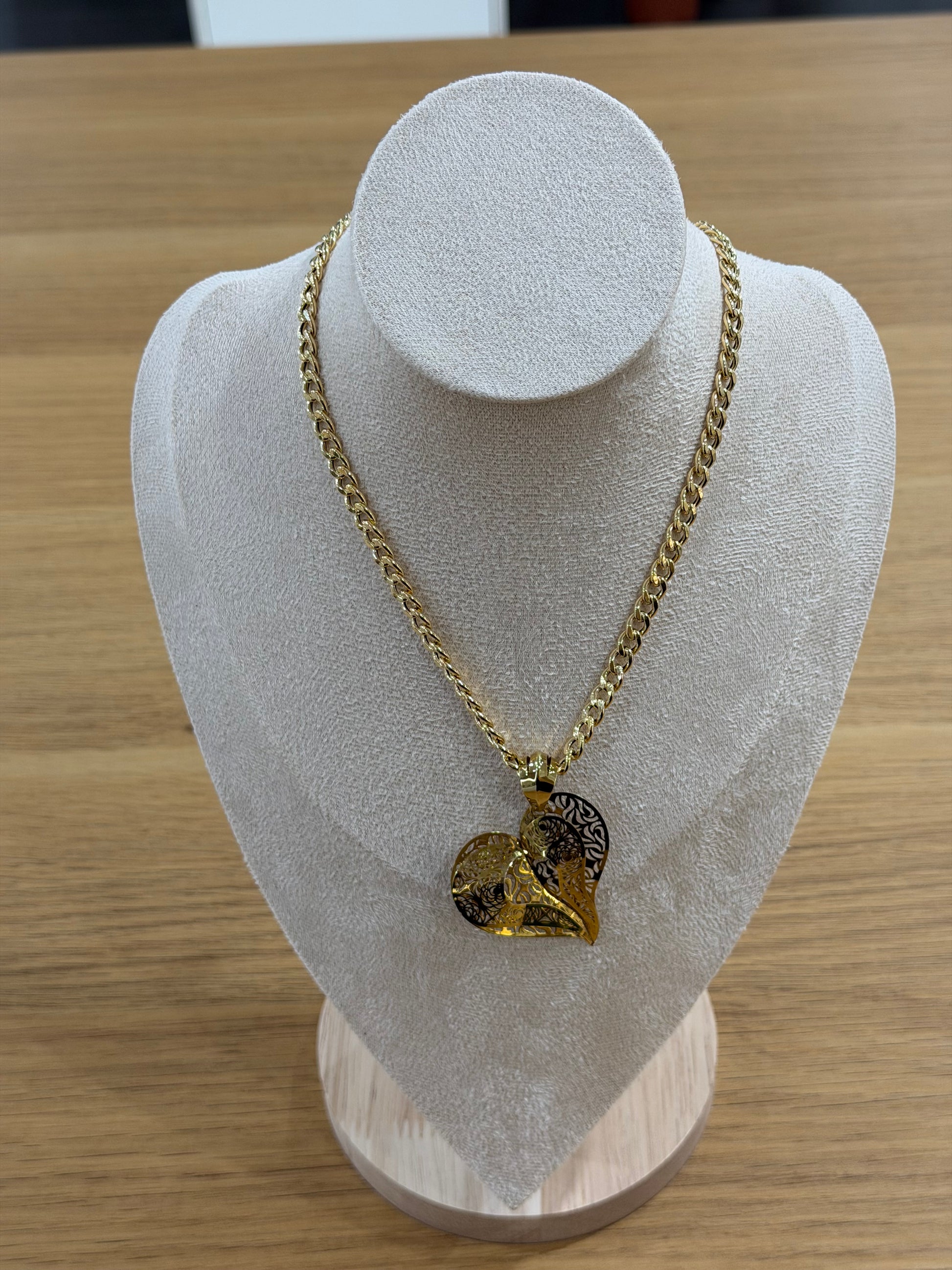 COLLANA GRUMETTA CON CUORE ORO 18KT