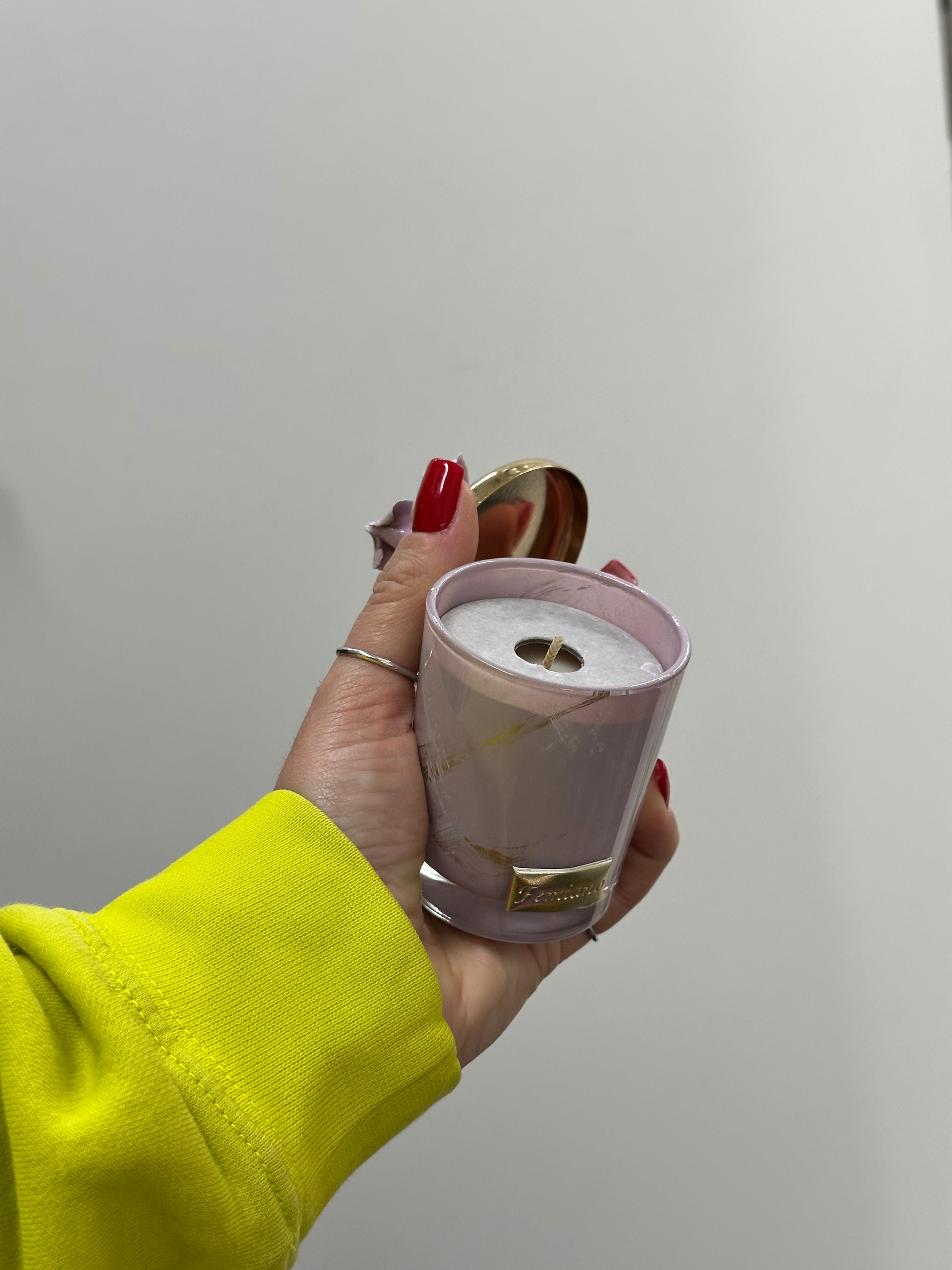 CANDELA PROFUMATA CON ROSA IN CERAMICA PICCOLA