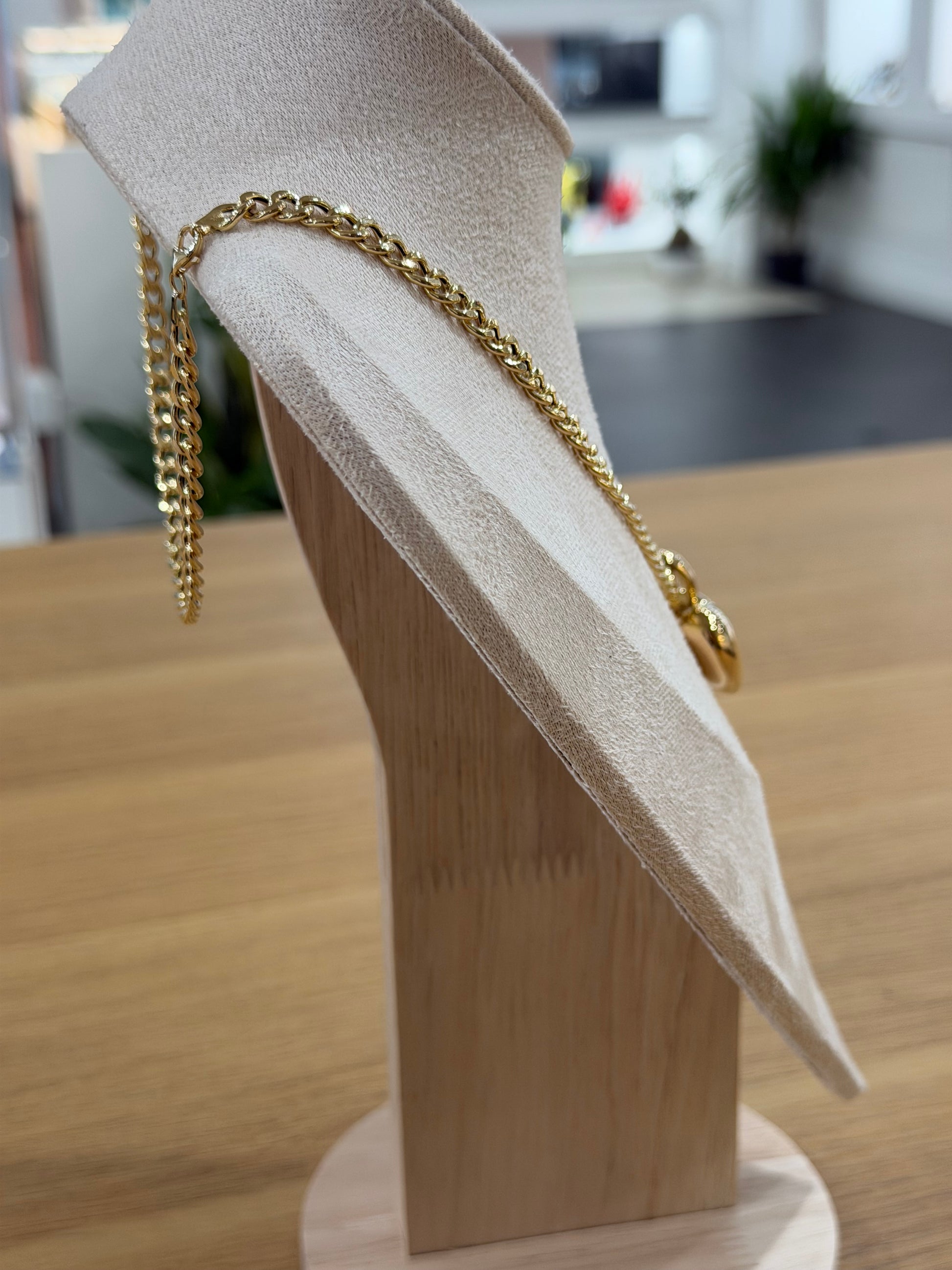 COLLANA GRUMETTA ORO 18KT CON CUORE ELETTROFORMATO