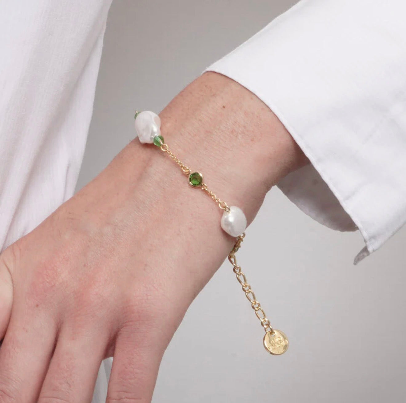 BRACCIALE AMO VENEZIA CRISTALLI VERDI E PERLE
