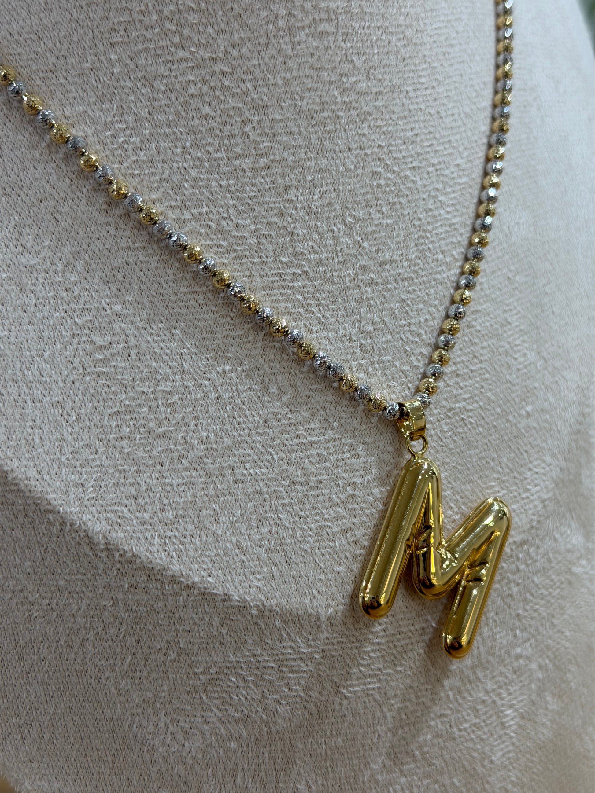 COLLANA MILLE LUCI ORO 18KT CON INIZIALE M ELETTROFORMATA