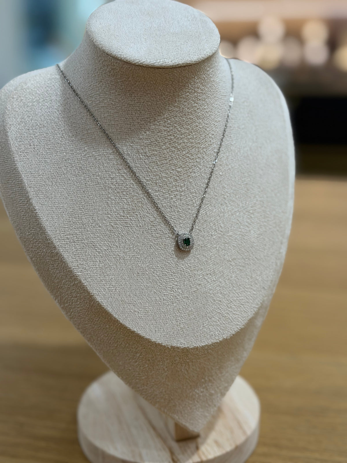 COLLANA PUNTO LUCE MEIRA GREEN ARGENTO 925