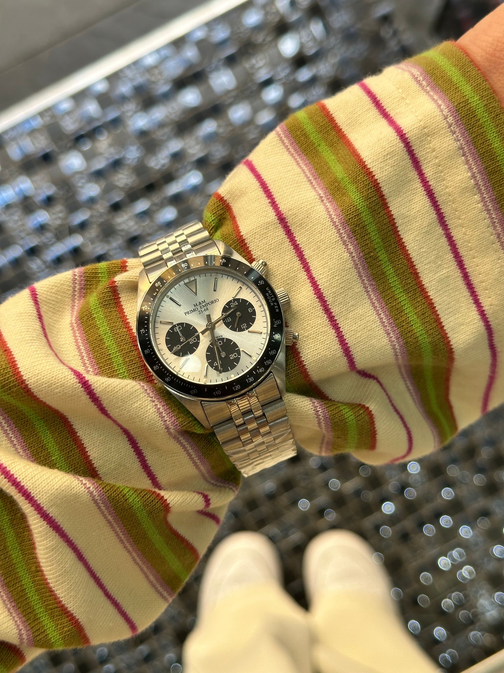 OROLOGIO PRIMO EMPORIO QUADRANTE BIANCO GHIERA NERA