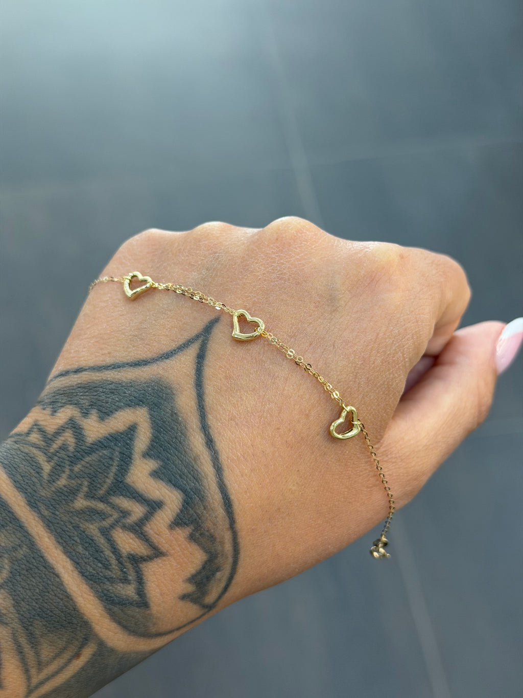 BRACCIALE ORO 18KT 3 CUORI